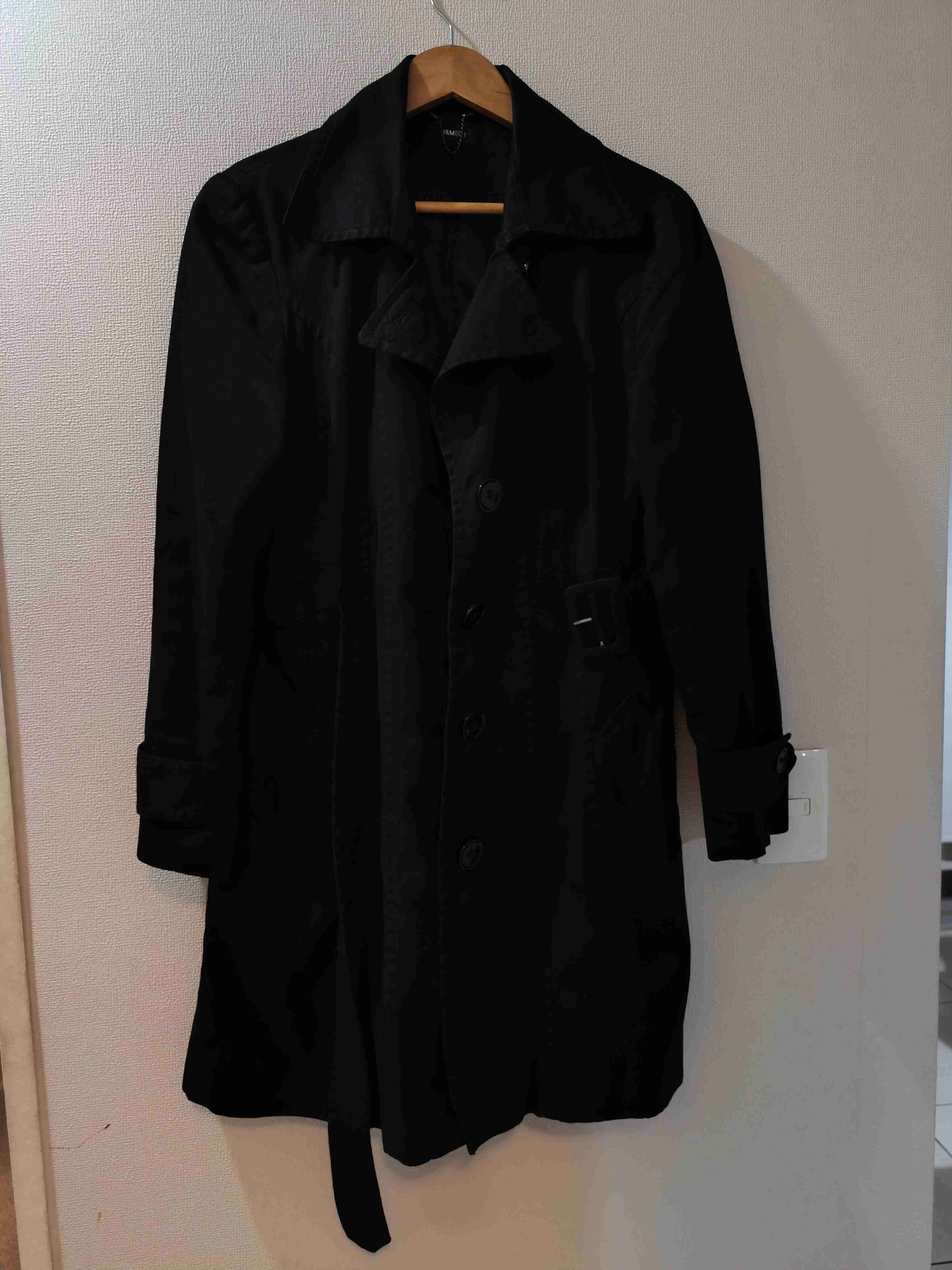 Abrigo negro Gabardina