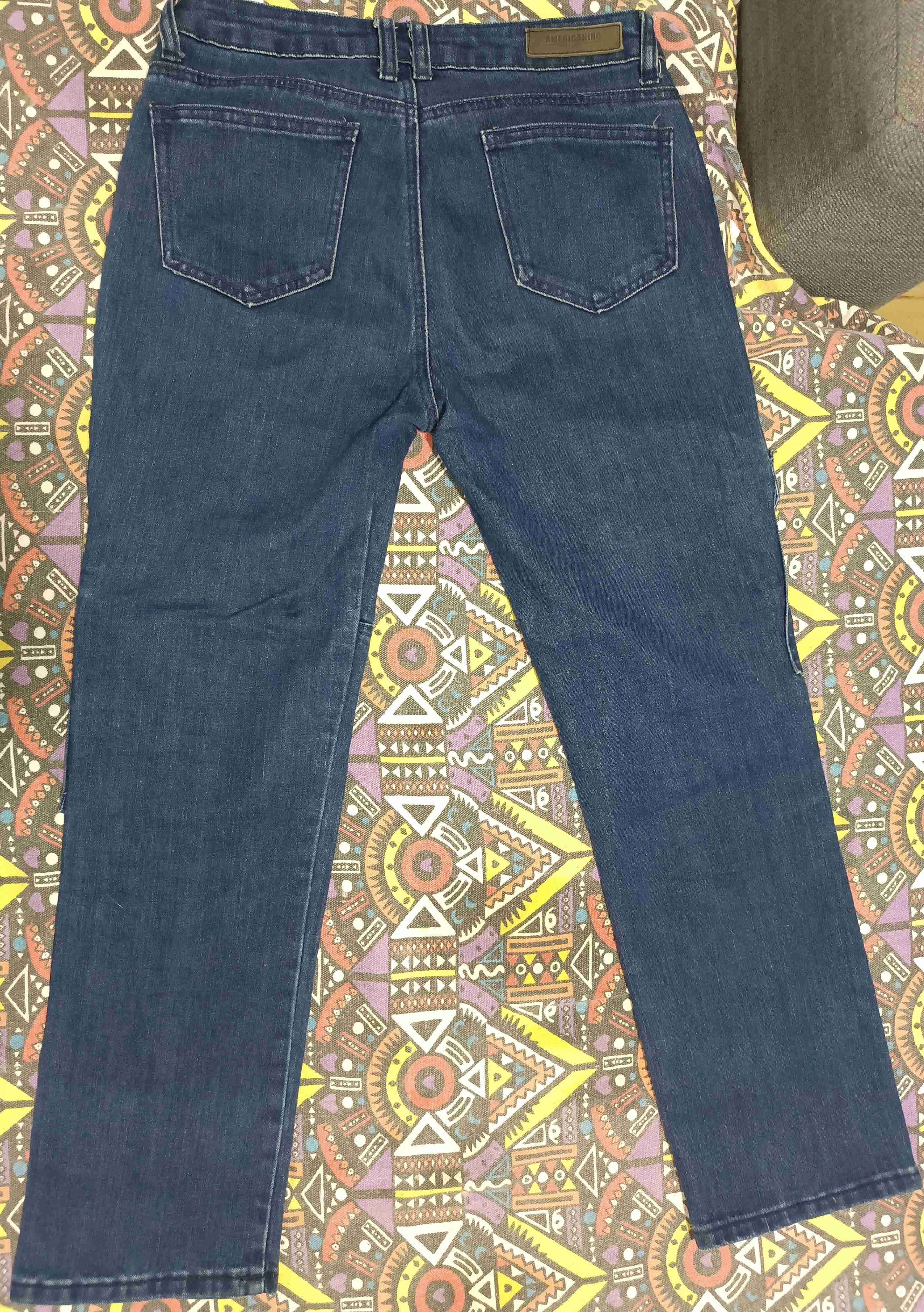 Jeans cargo dama azul - miniatura 3