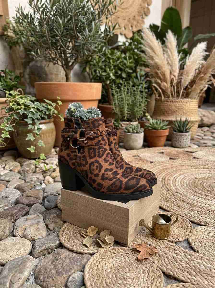 Botines con estampado animal print