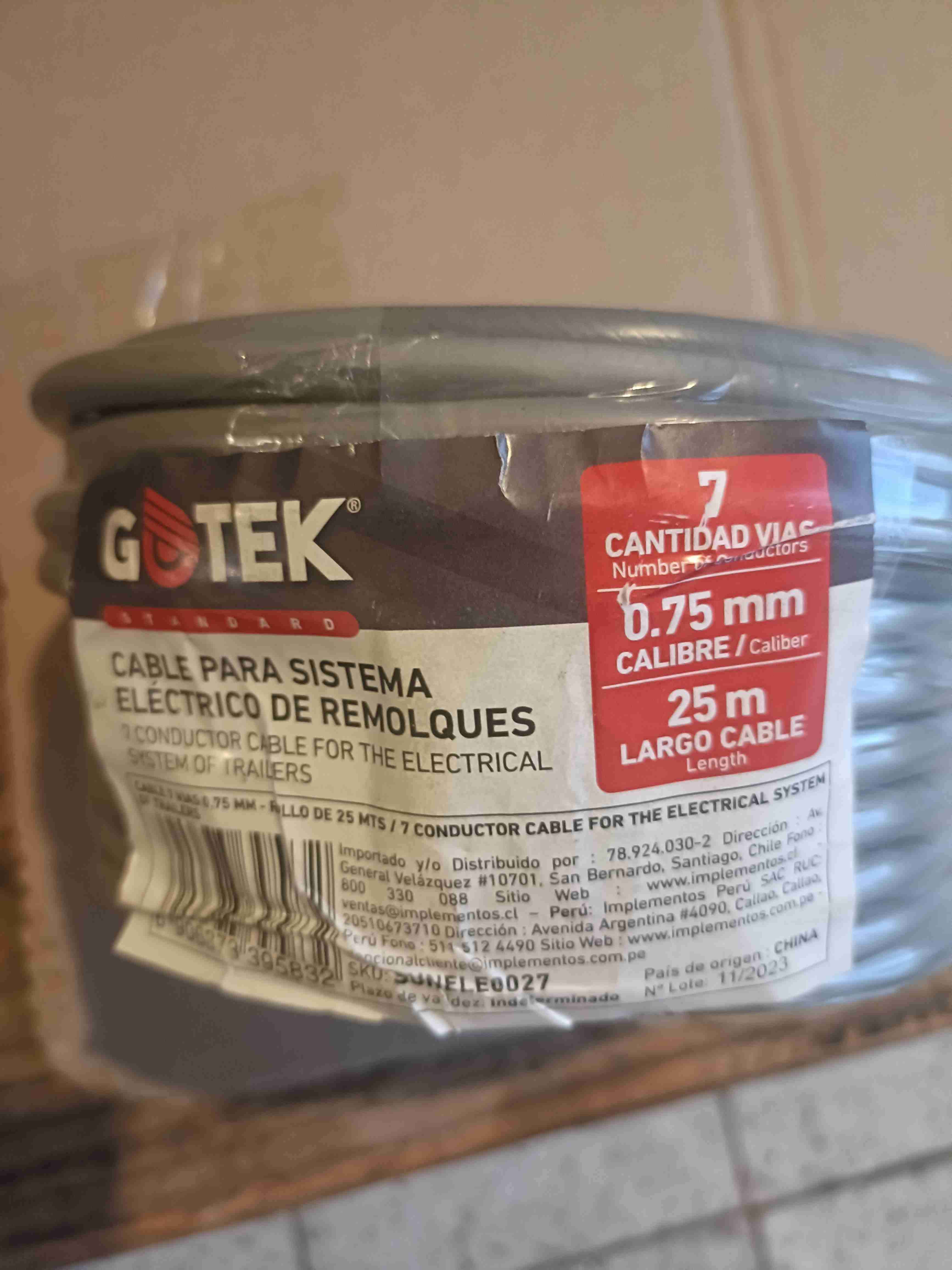 Cable sistema eléctrico remolques 25m - miniatura 1