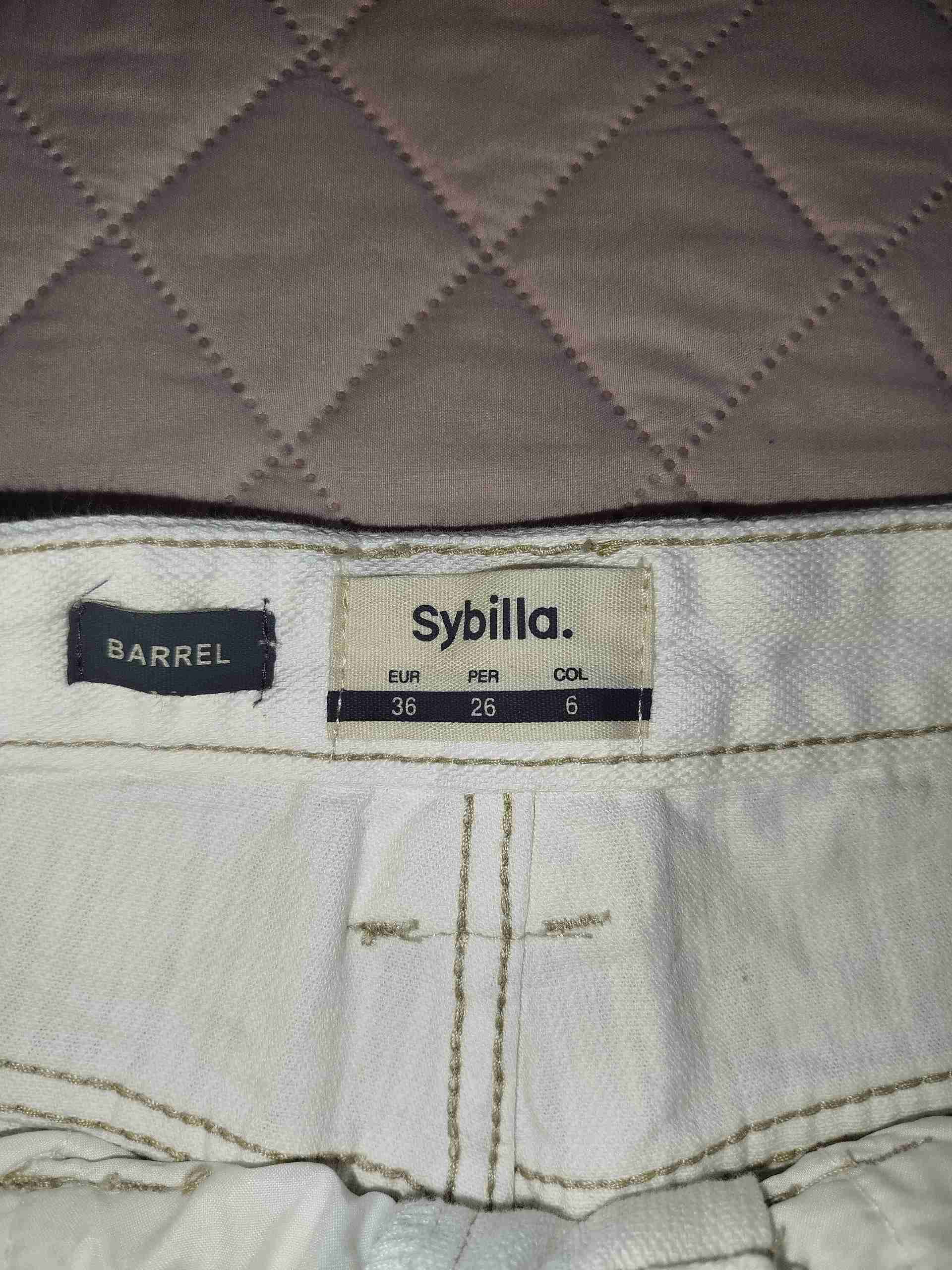 Pantalones barrel blancos mujer - miniatura 2