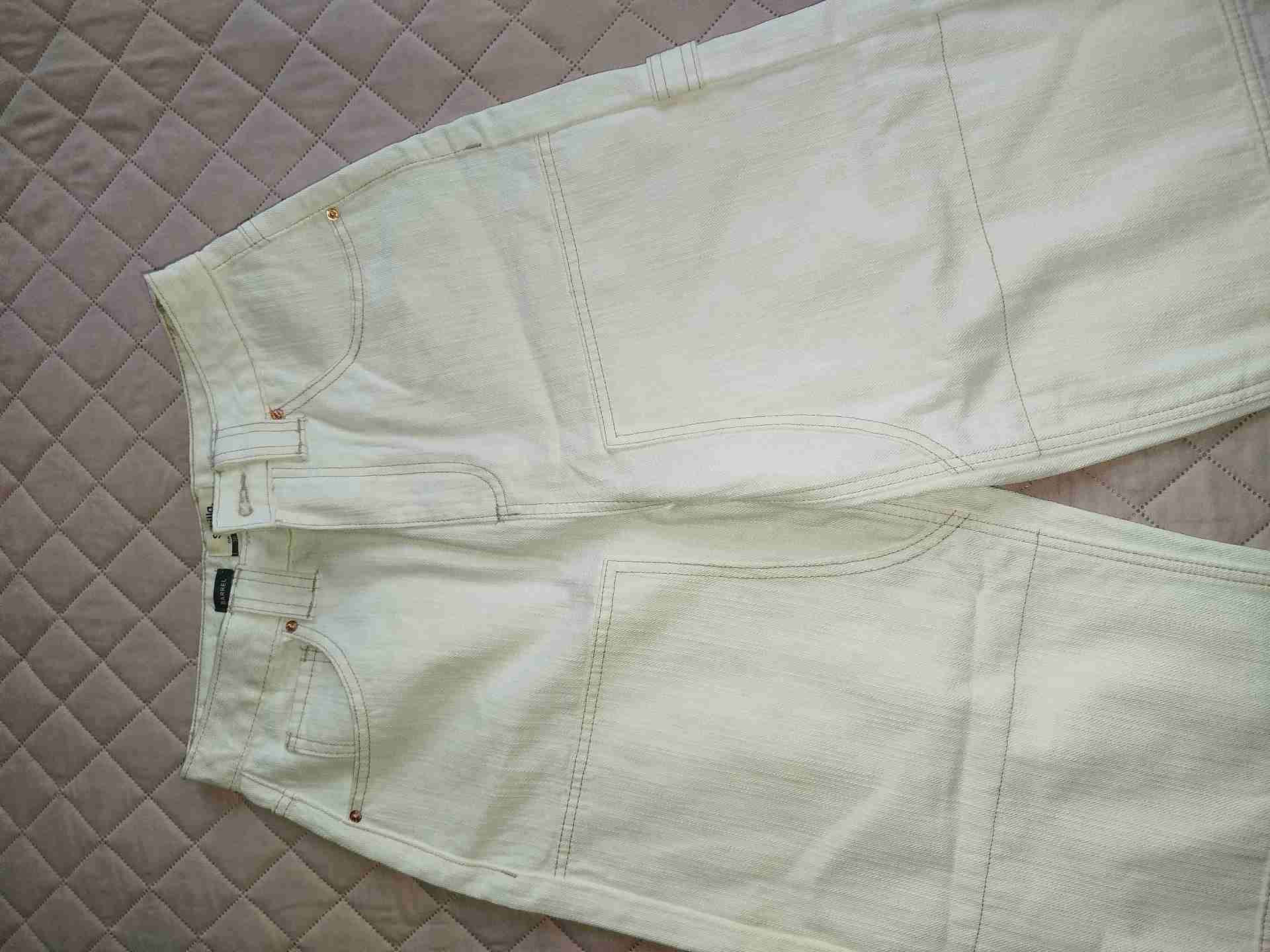 Pantalones barrel blancos mujer - miniatura 3