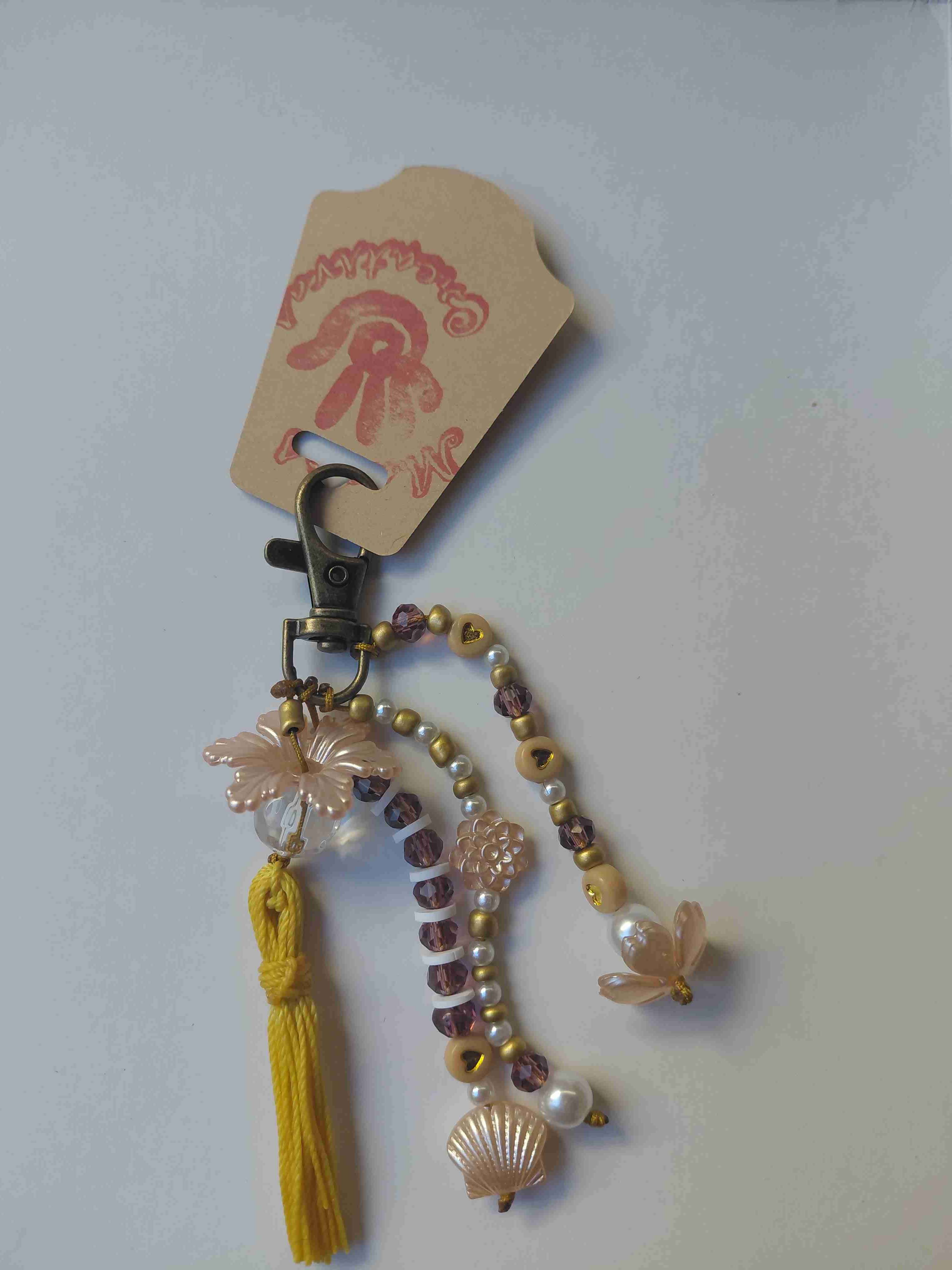 Llavero de gato con cuentas rojas - miniatura 6