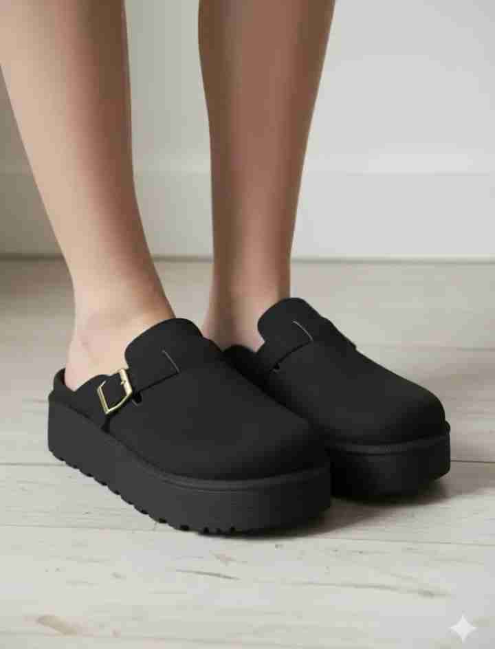 Zuecos negros con plataforma - miniatura 1
