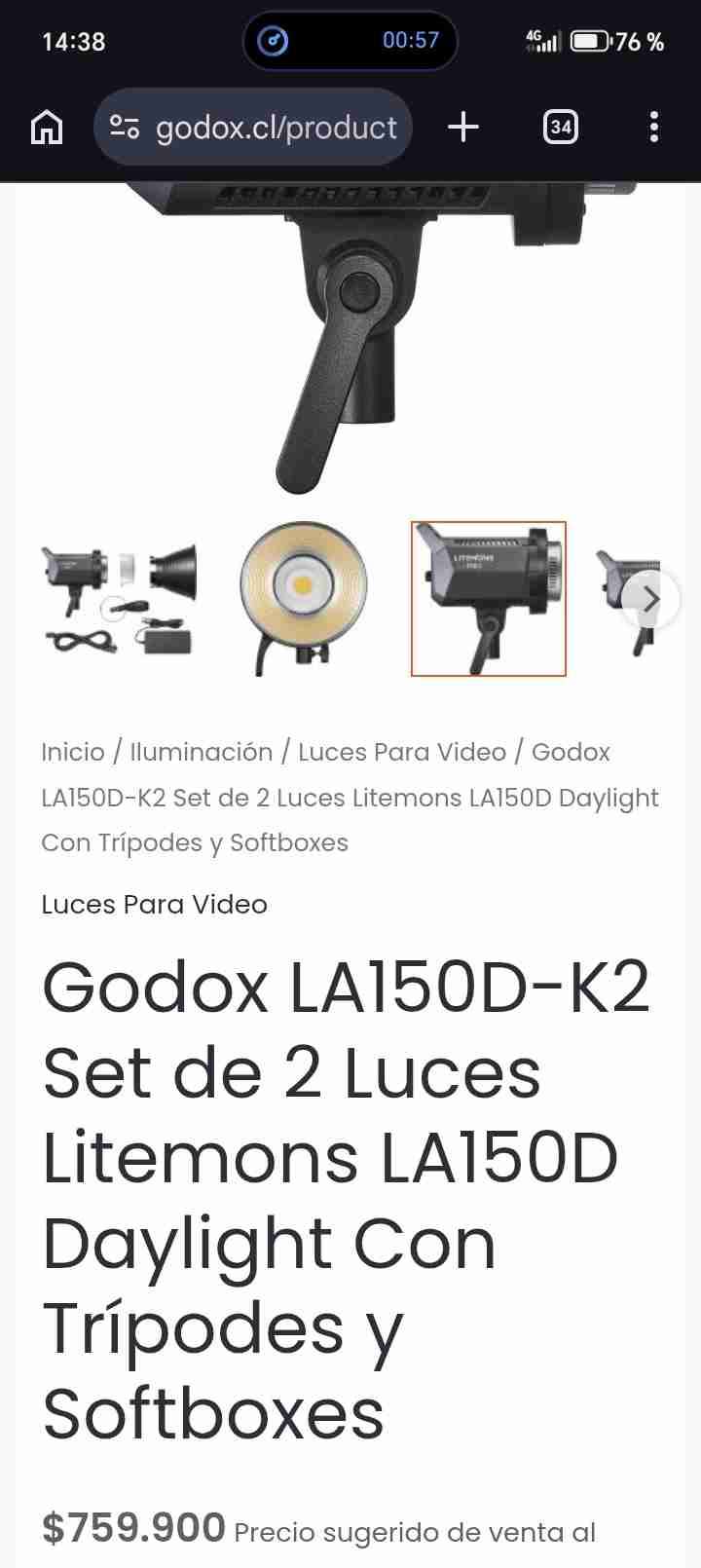 Set de luces Godox LA150D-K2 - miniatura 4