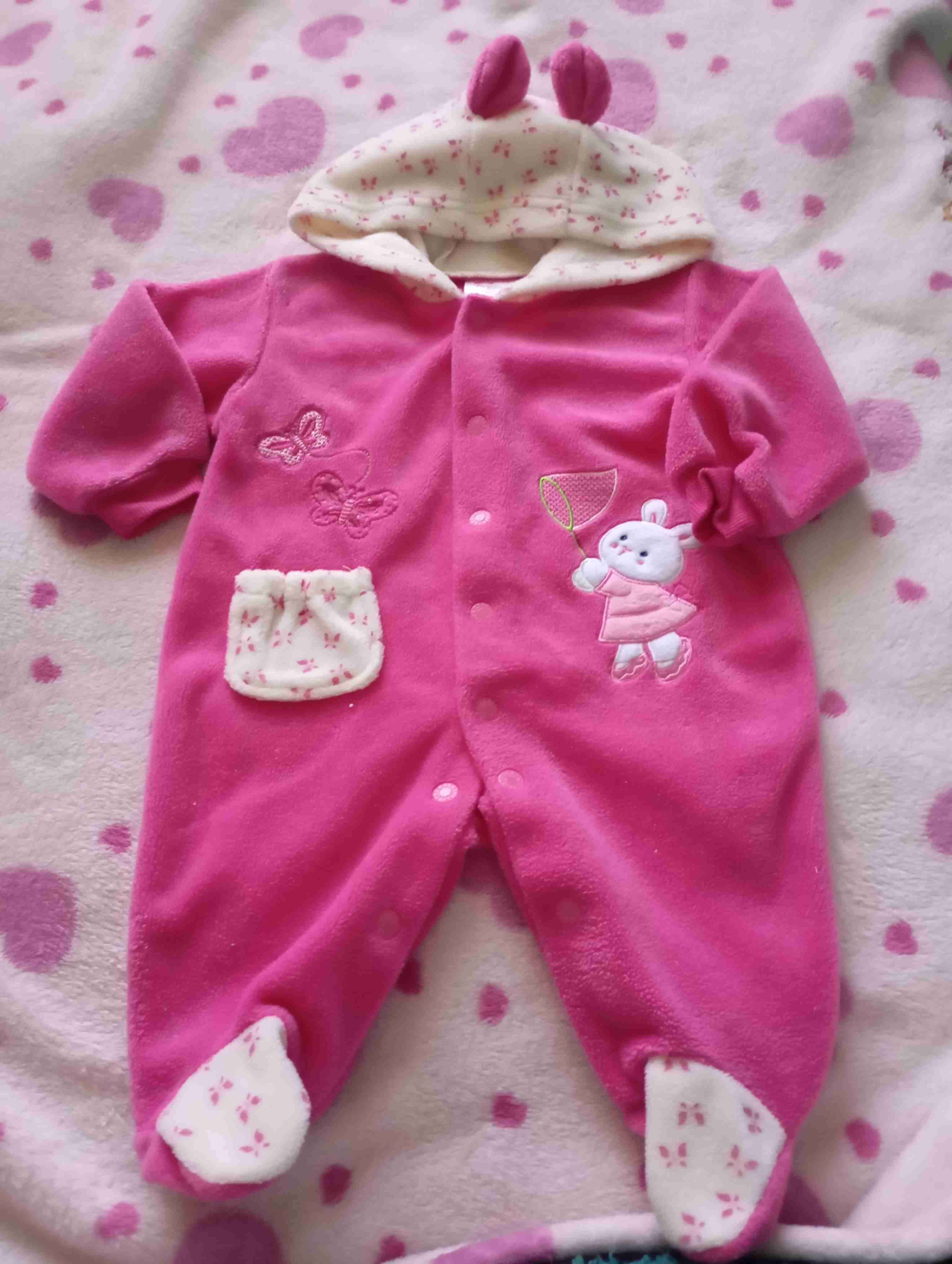 Enterito rosa con capucha - miniatura 1