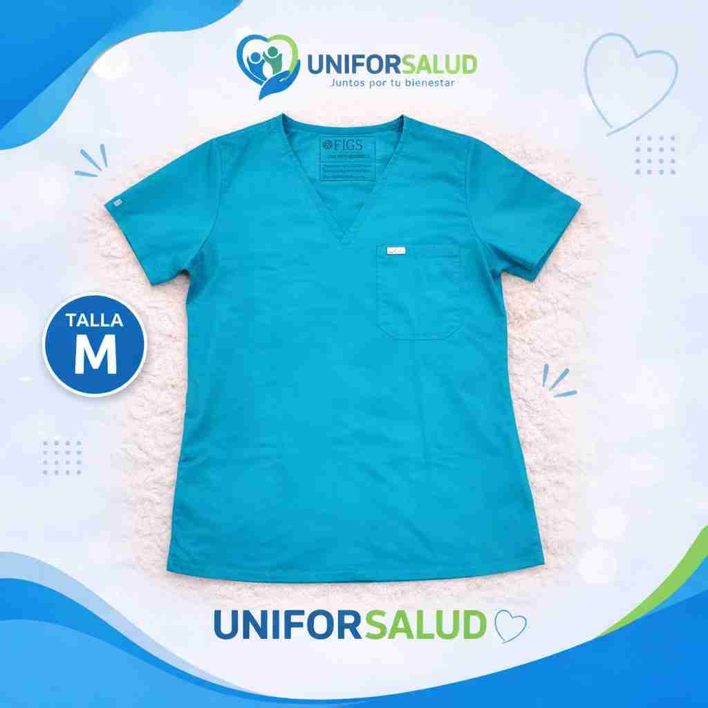 Blusa médica turquesa talla M - miniatura 3
