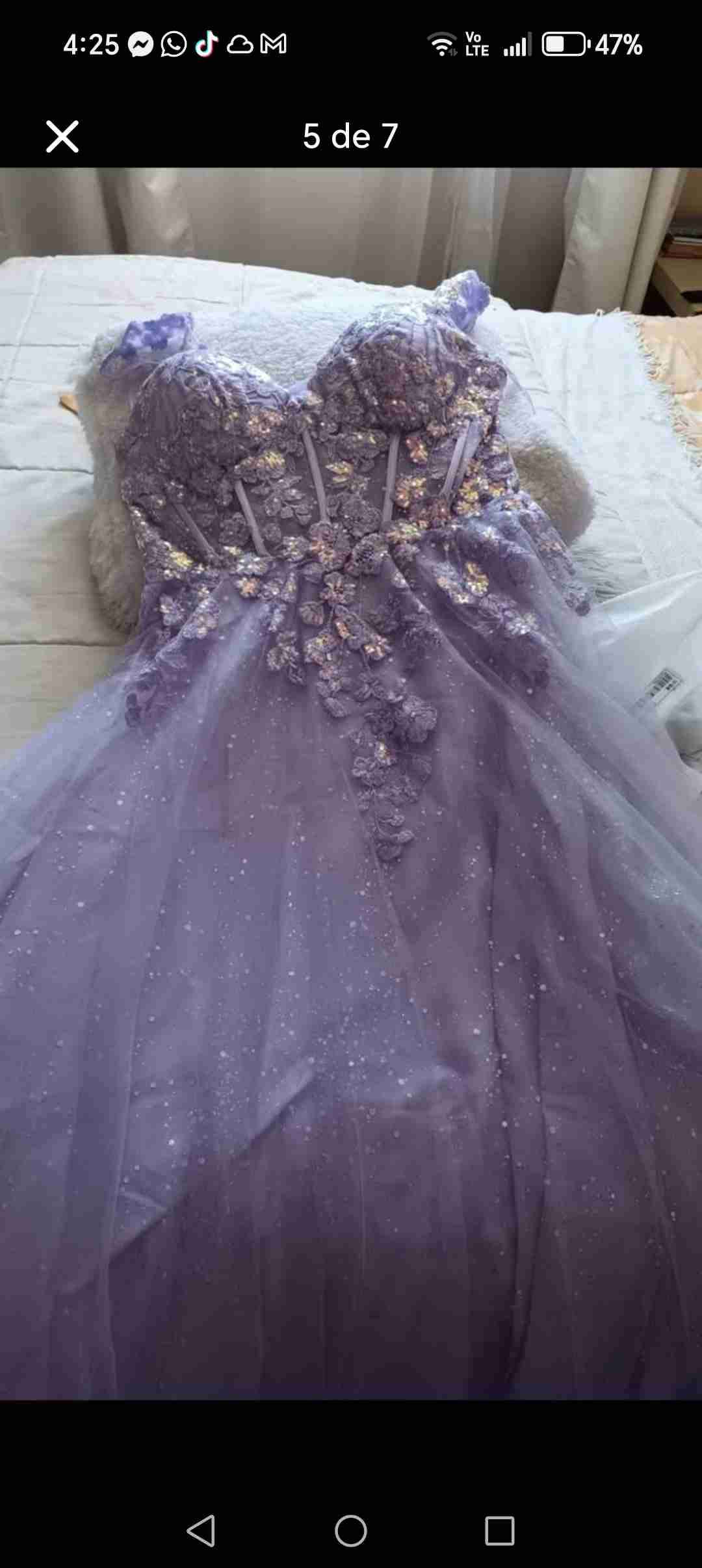 Vestido de gala lila elegante - miniatura 4