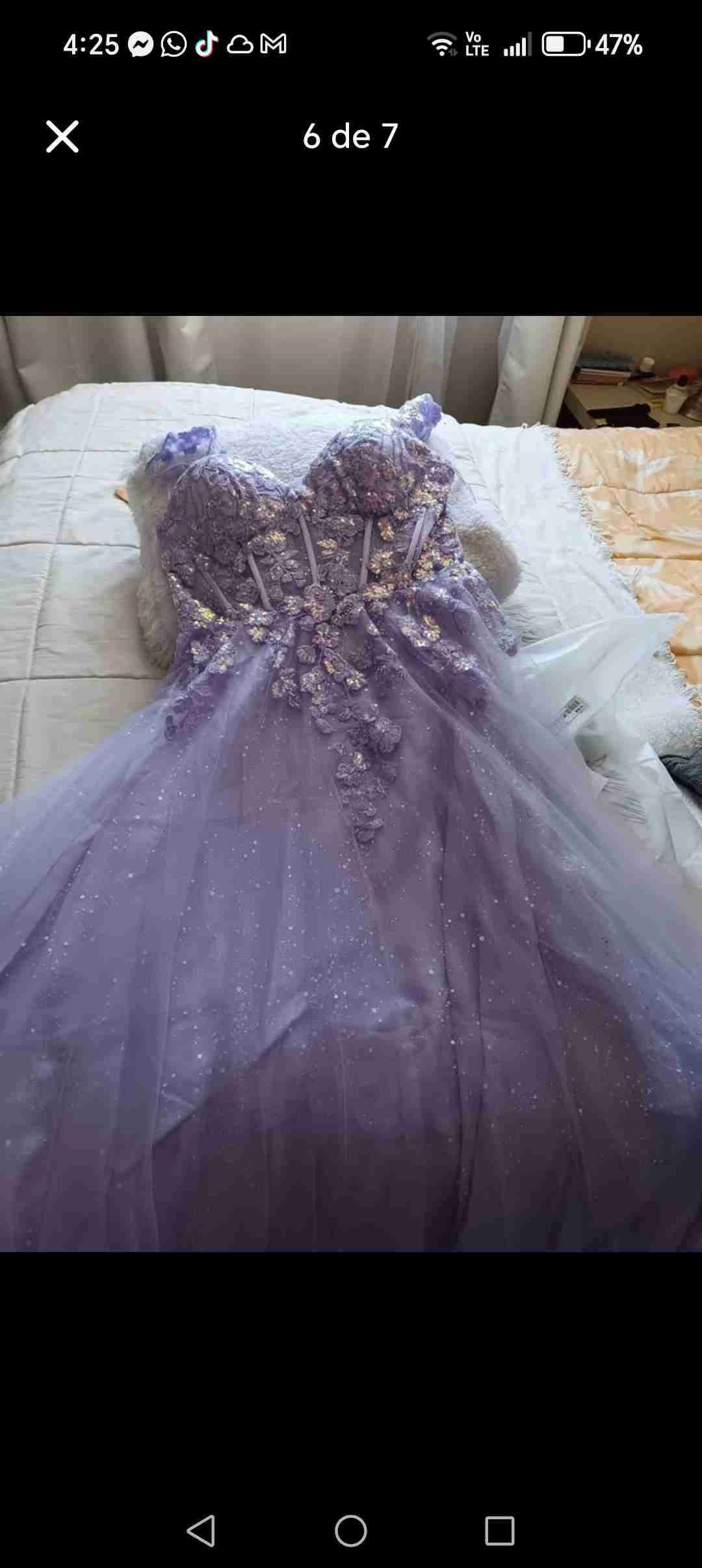 Vestido de gala lila elegante - miniatura 5