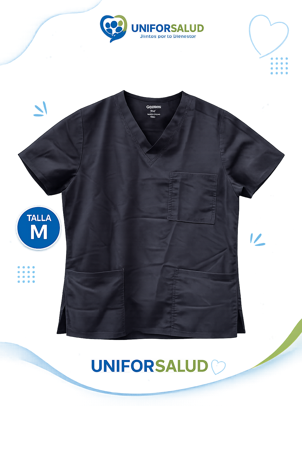 Polera negra de trabajo Scrubs - miniatura 2