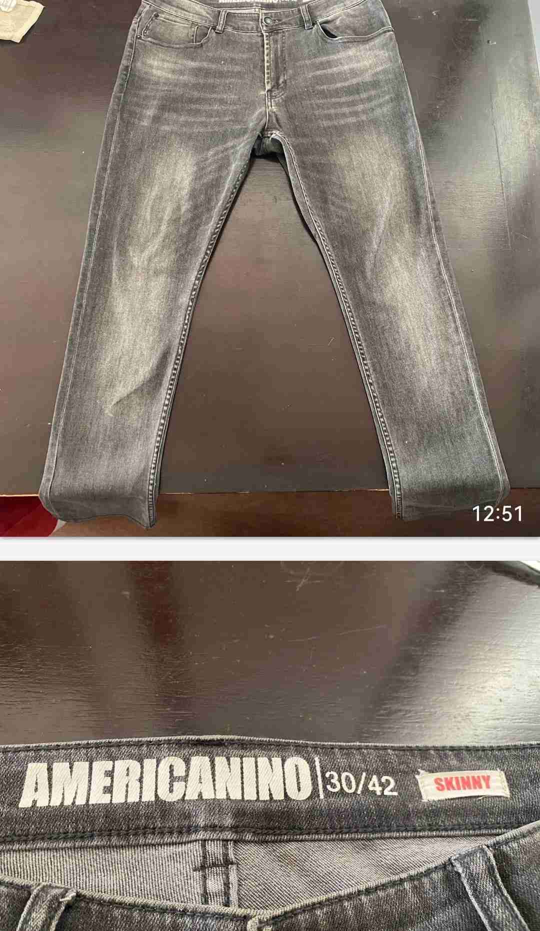 Suéter gris Gildan con cuello - miniatura 3