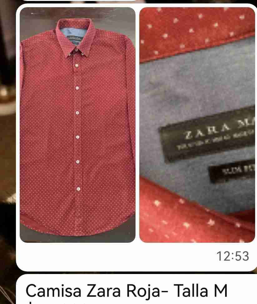 Camisa roja Zara con puntos
