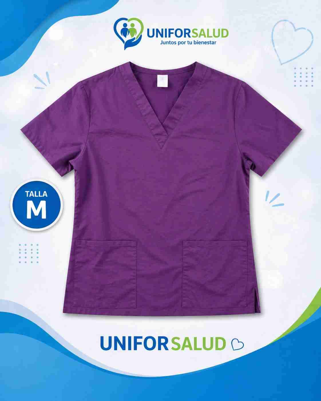 Polera médica morada talla M
