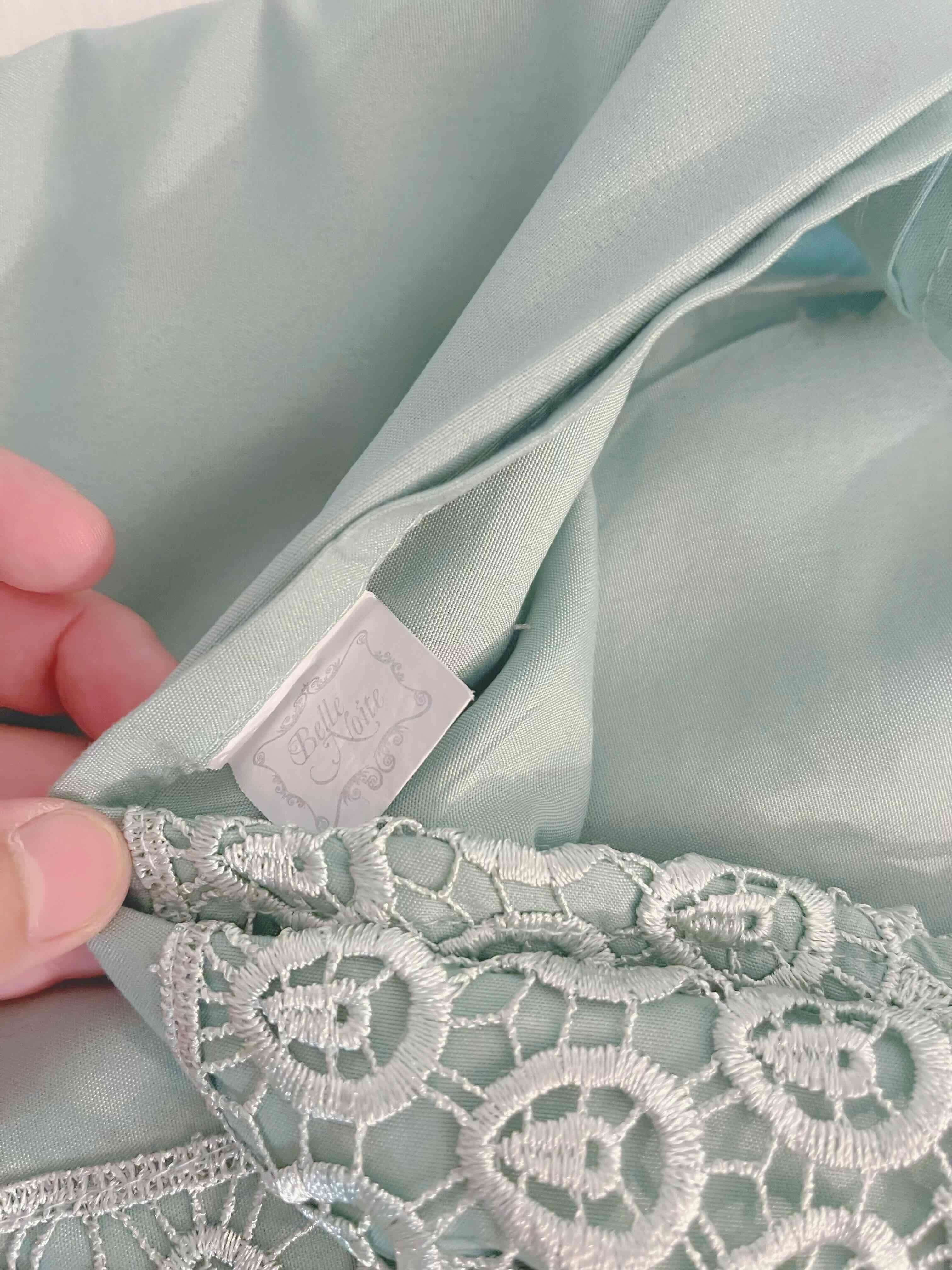 Juego de sábanas verde con encaje 2 plazas - miniatura 2