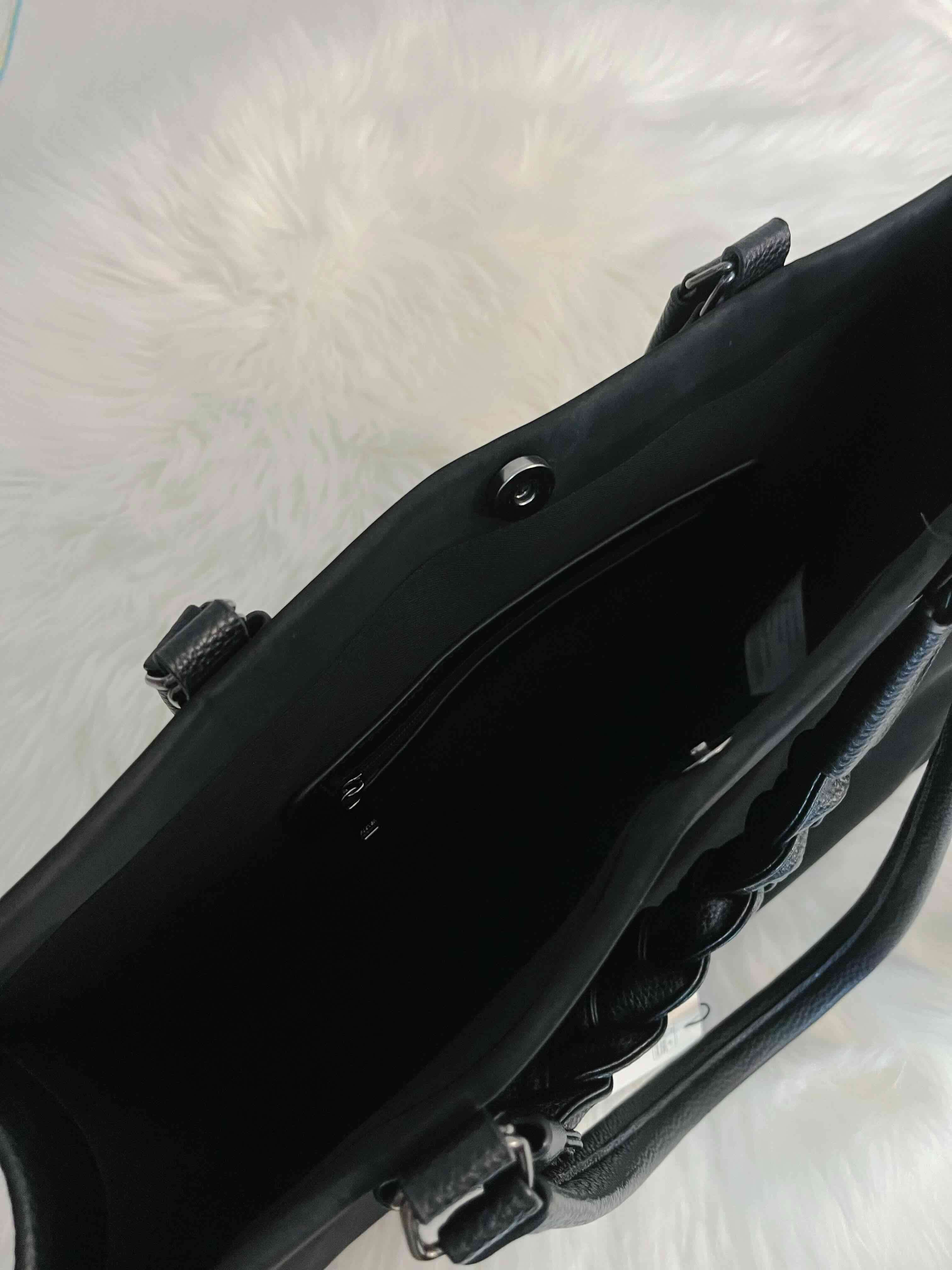 Cartera negra Foster con detalle trenzado - miniatura 2