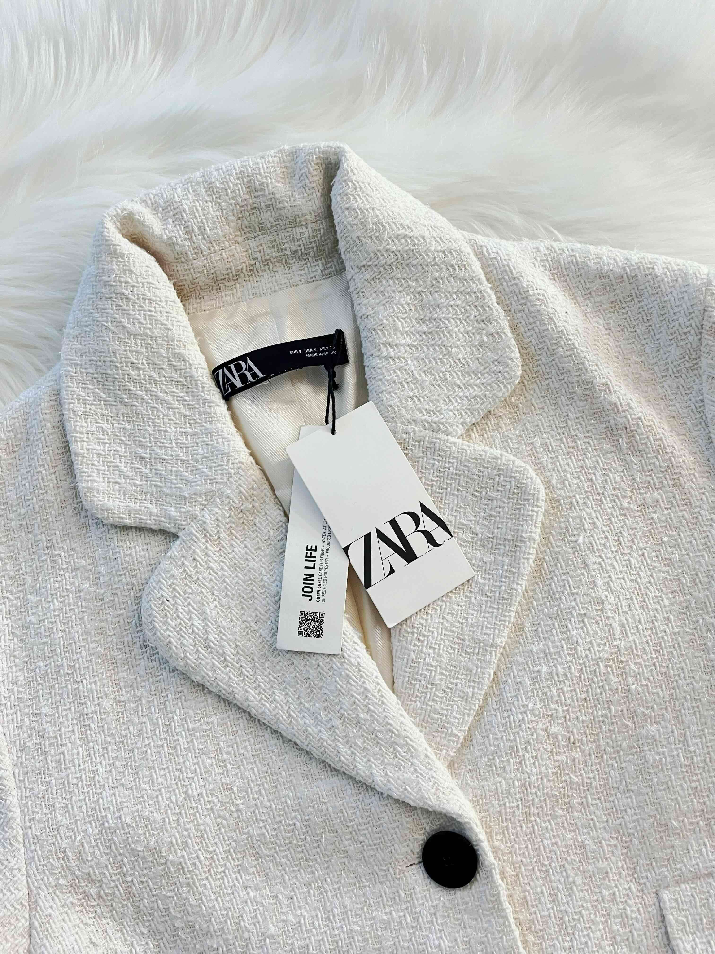 Blazer corto blanco Zara talla S/M overzised - miniatura 2