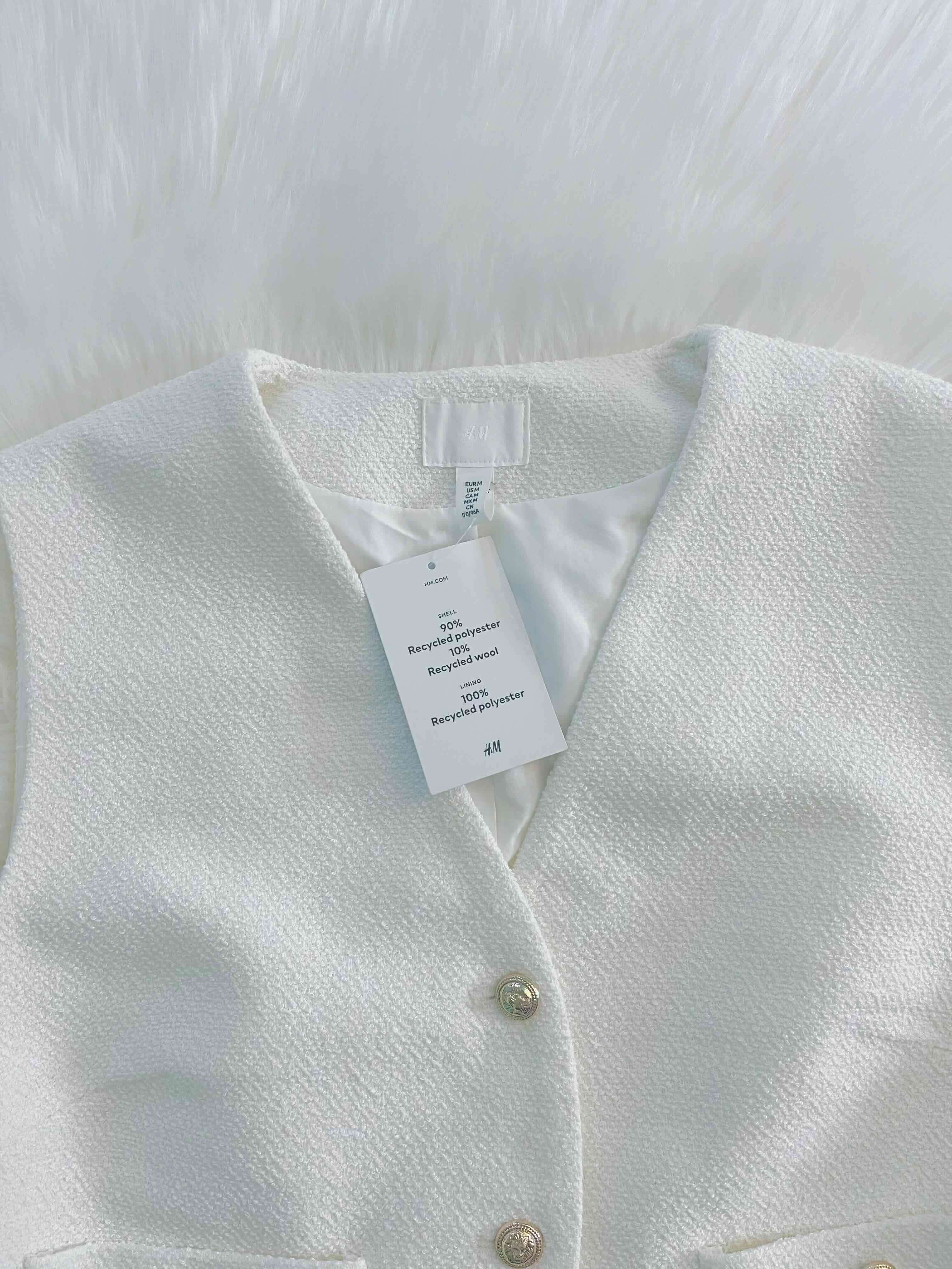 Chaleco sin mangas blanco H&M talla M - miniatura 2