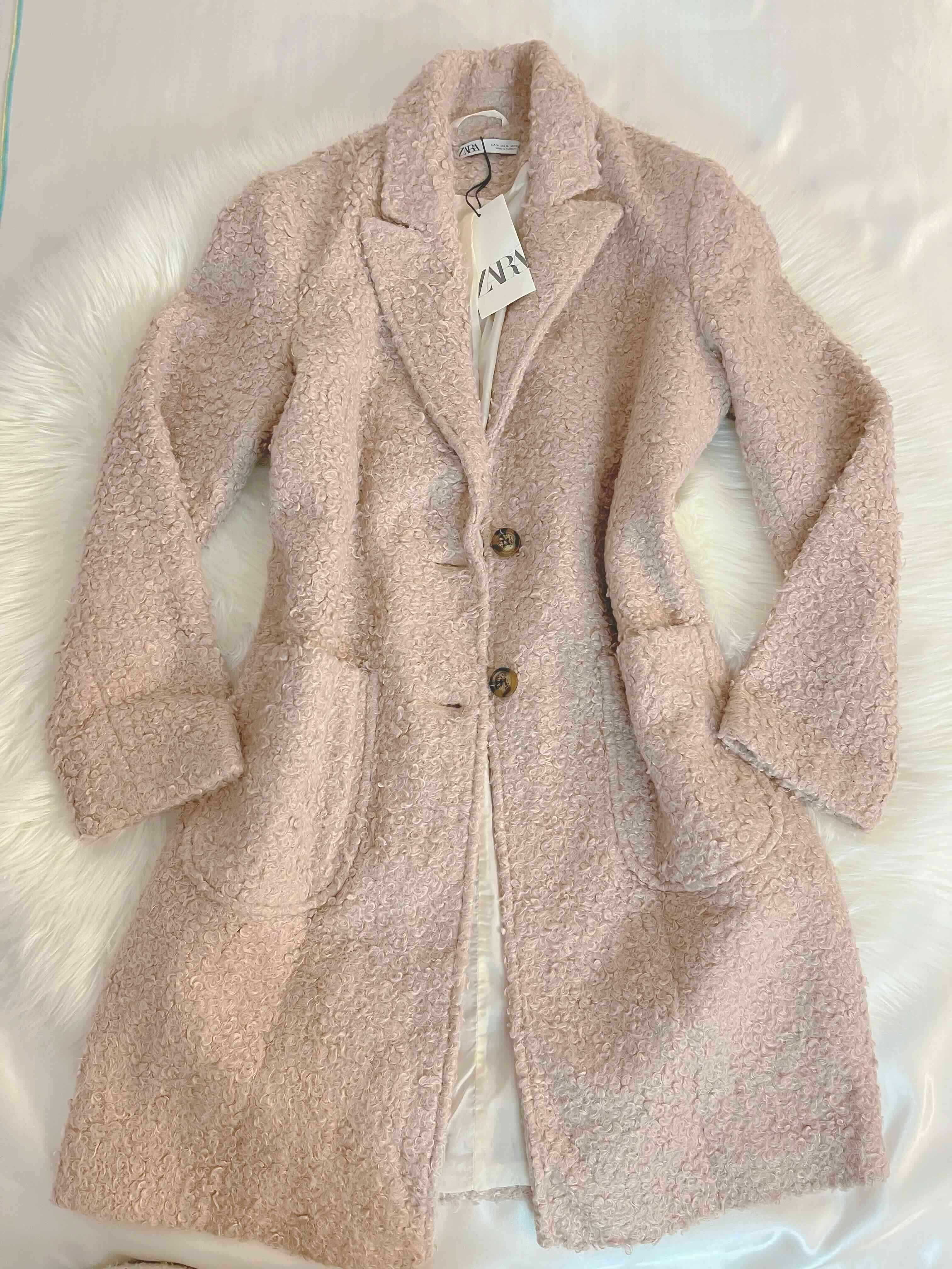 Abrigo beige con textura ZARA talla M/L overzised - miniatura 1