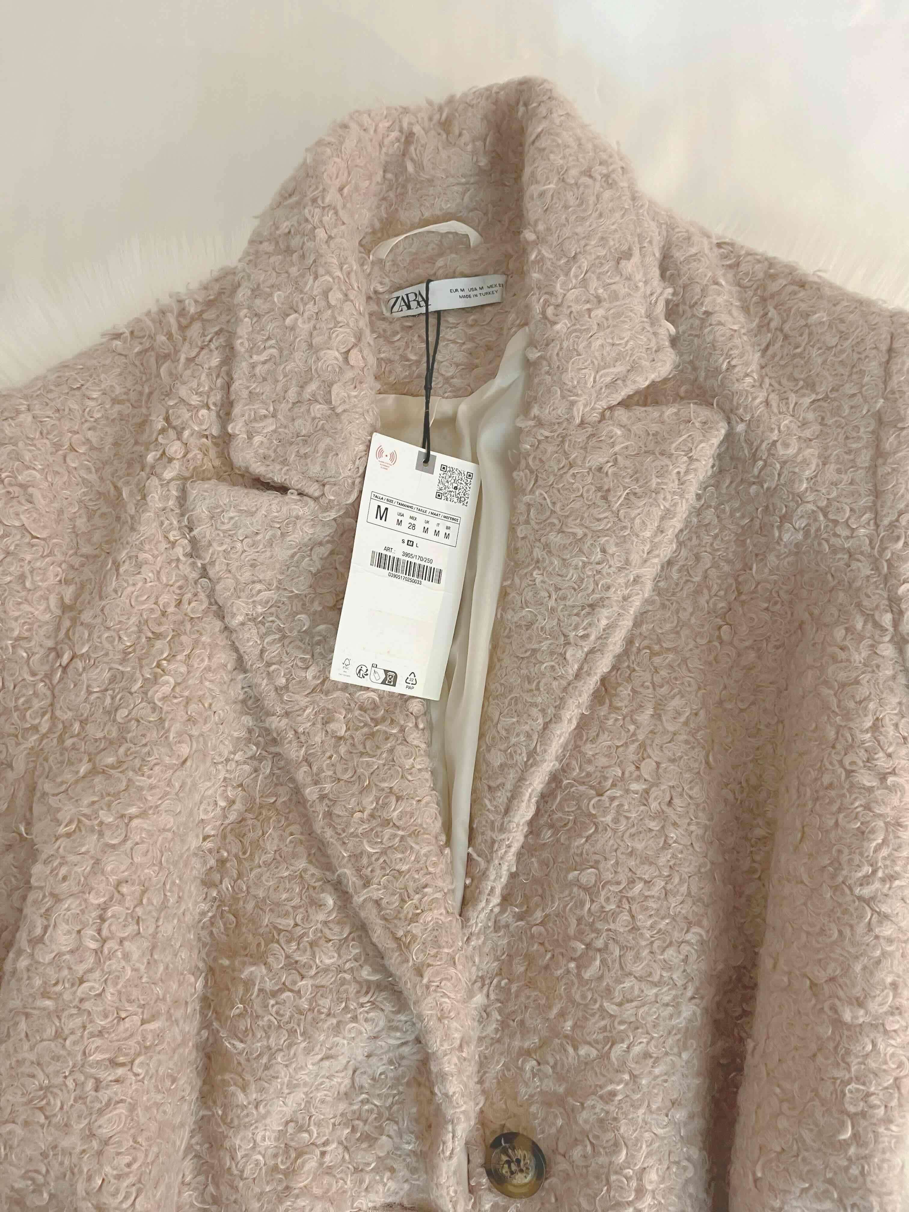 Abrigo beige con textura ZARA talla M/L overzised - miniatura 2