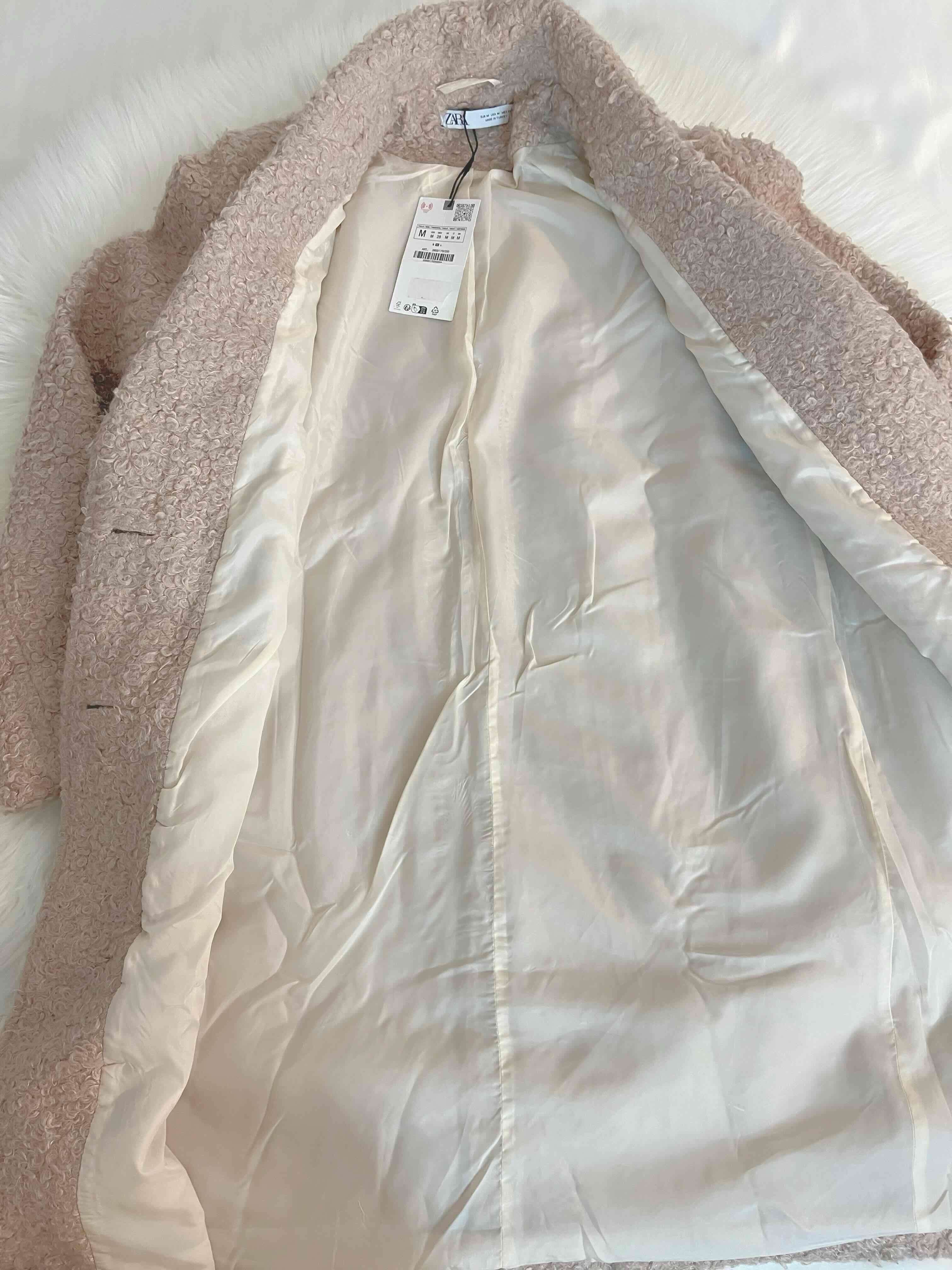 Abrigo beige con textura ZARA talla M/L overzised - miniatura 3