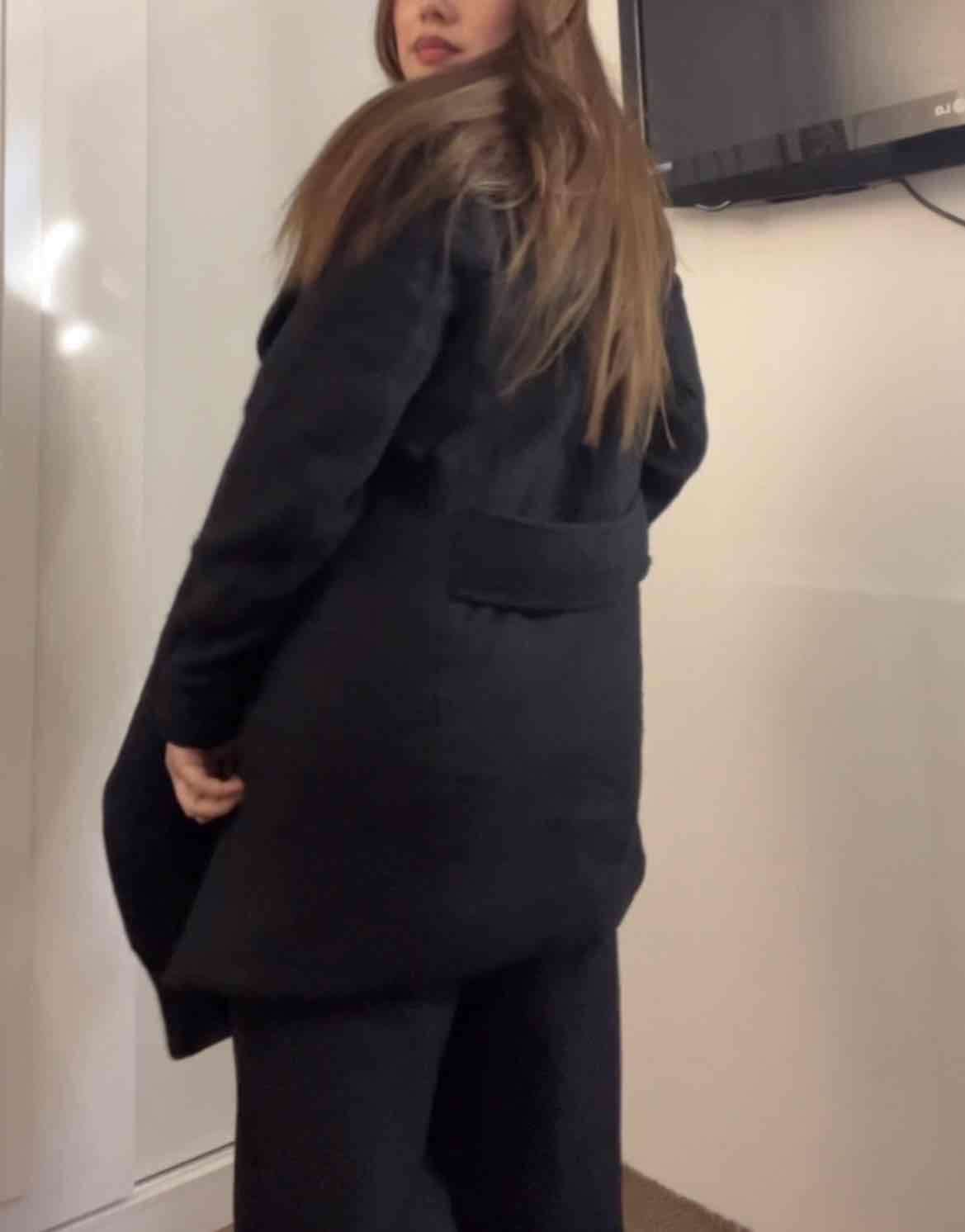 Abrigo negro mujer H&M talla M - miniatura 4