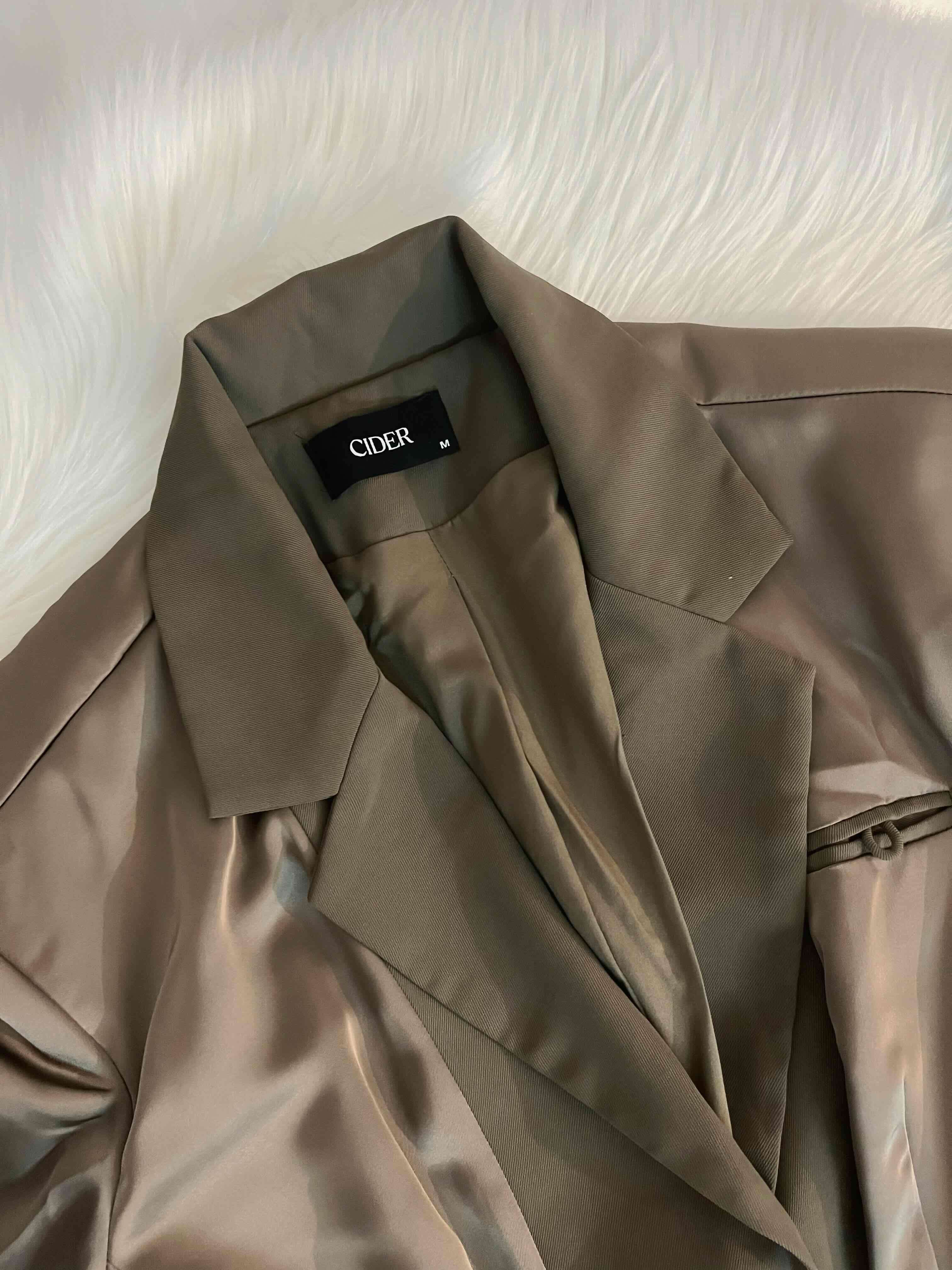 Blazer elegante color caqui talla M - miniatura 3