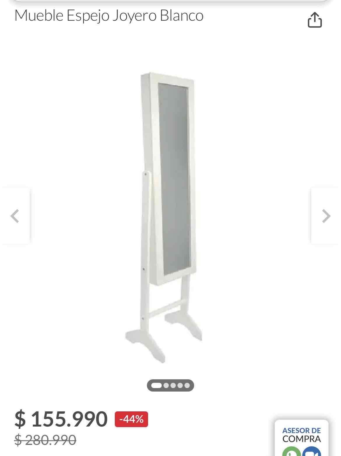 Espejo de pie blanco elegante NUEVO - miniatura 3