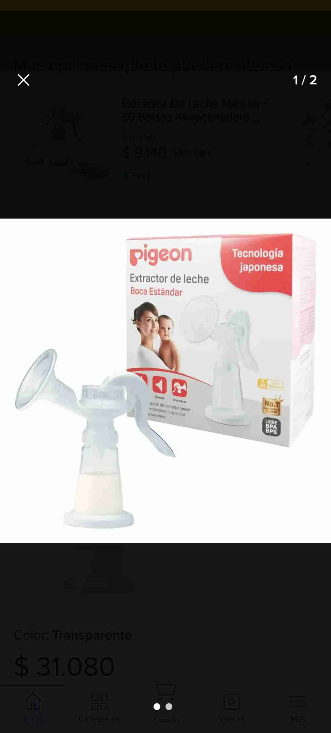 Extractor de leche manual Pigeon - miniatura 1