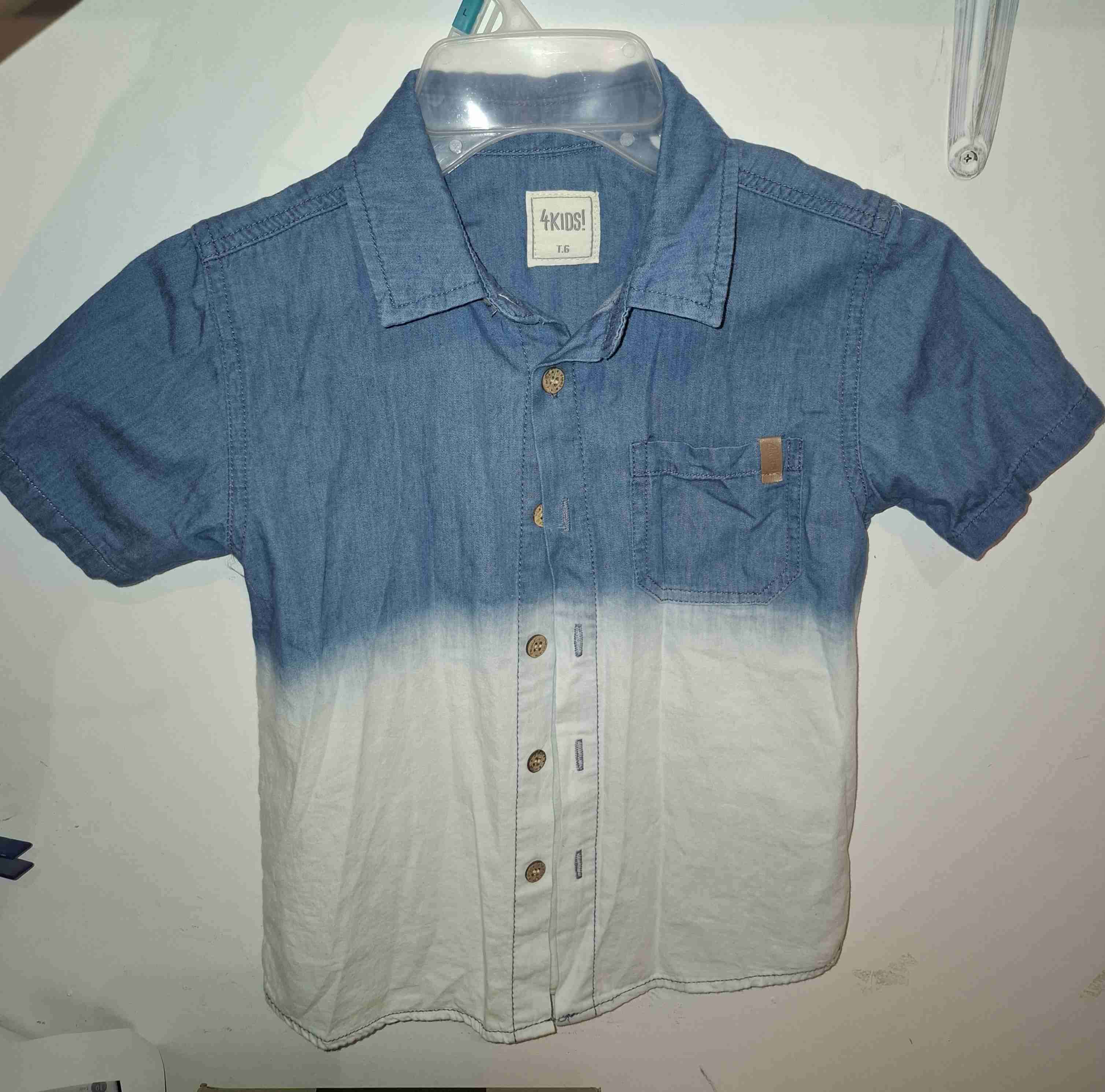 Camisa infantil azul degradé - miniatura 3