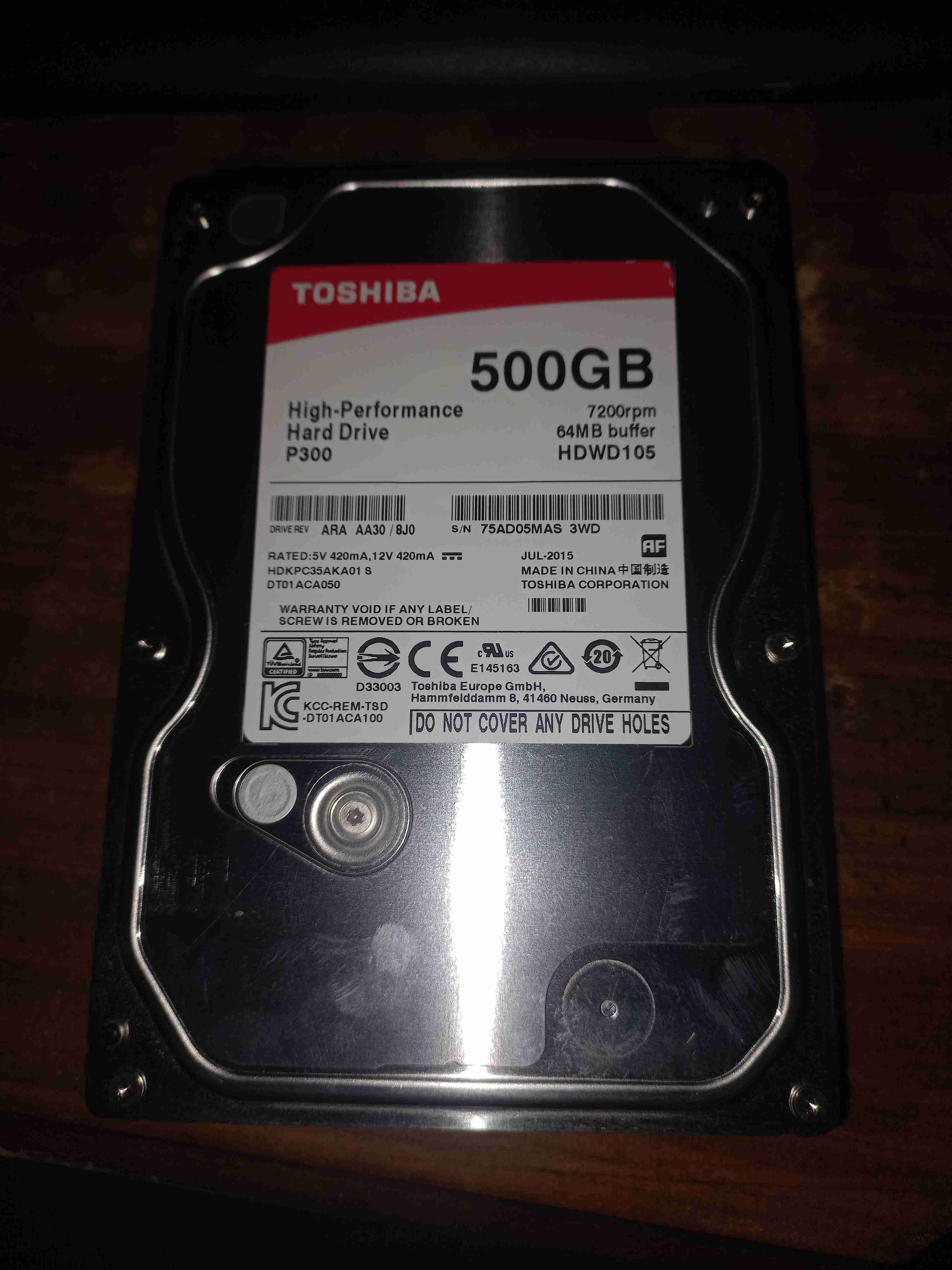 Disco duro Toshiba 500GB - miniatura 1