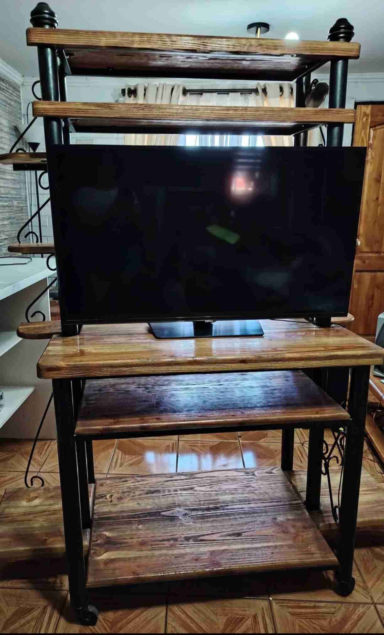 Mesa de TV de madera y metal - miniatura 2