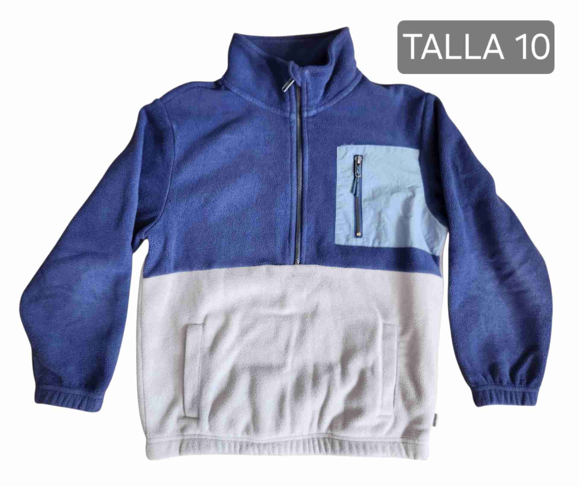 Polar bicolor con cierre niño talla 10
