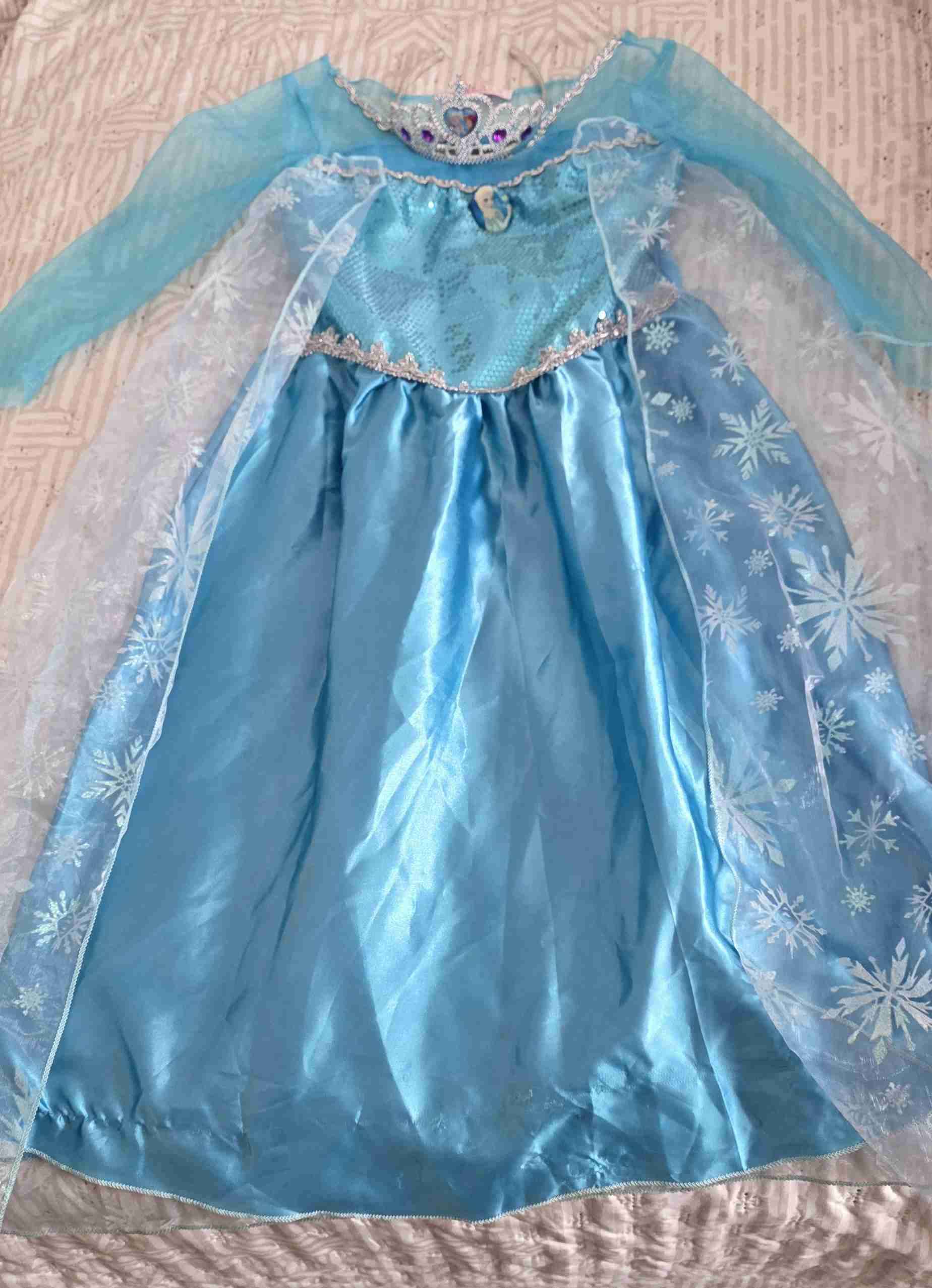 Disfraz Elsa Forzen con corona 4-5 años