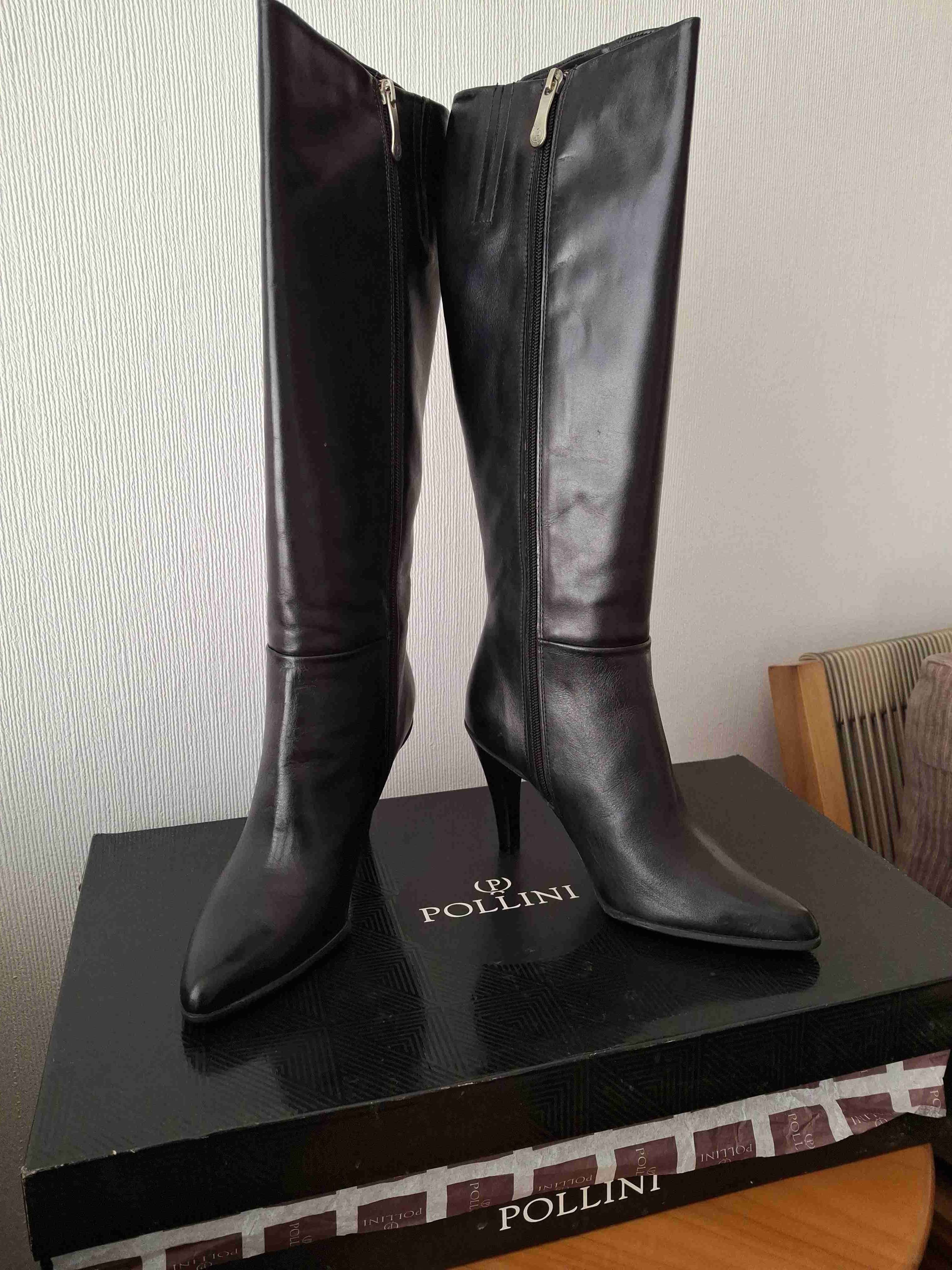 Botas de cuero negras Pollini - miniatura 2