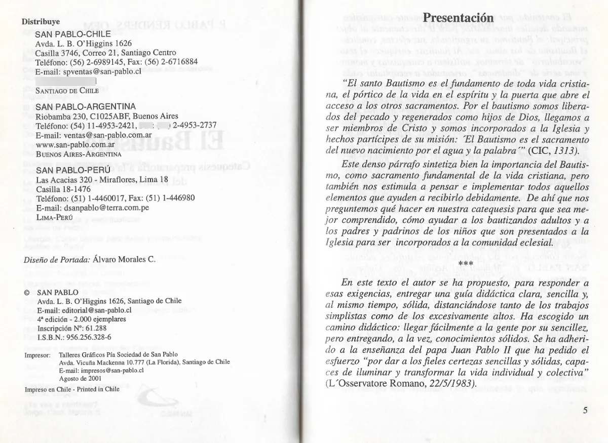Libro El Bautismo Catequesis P. Pablo Renders - miniatura 2