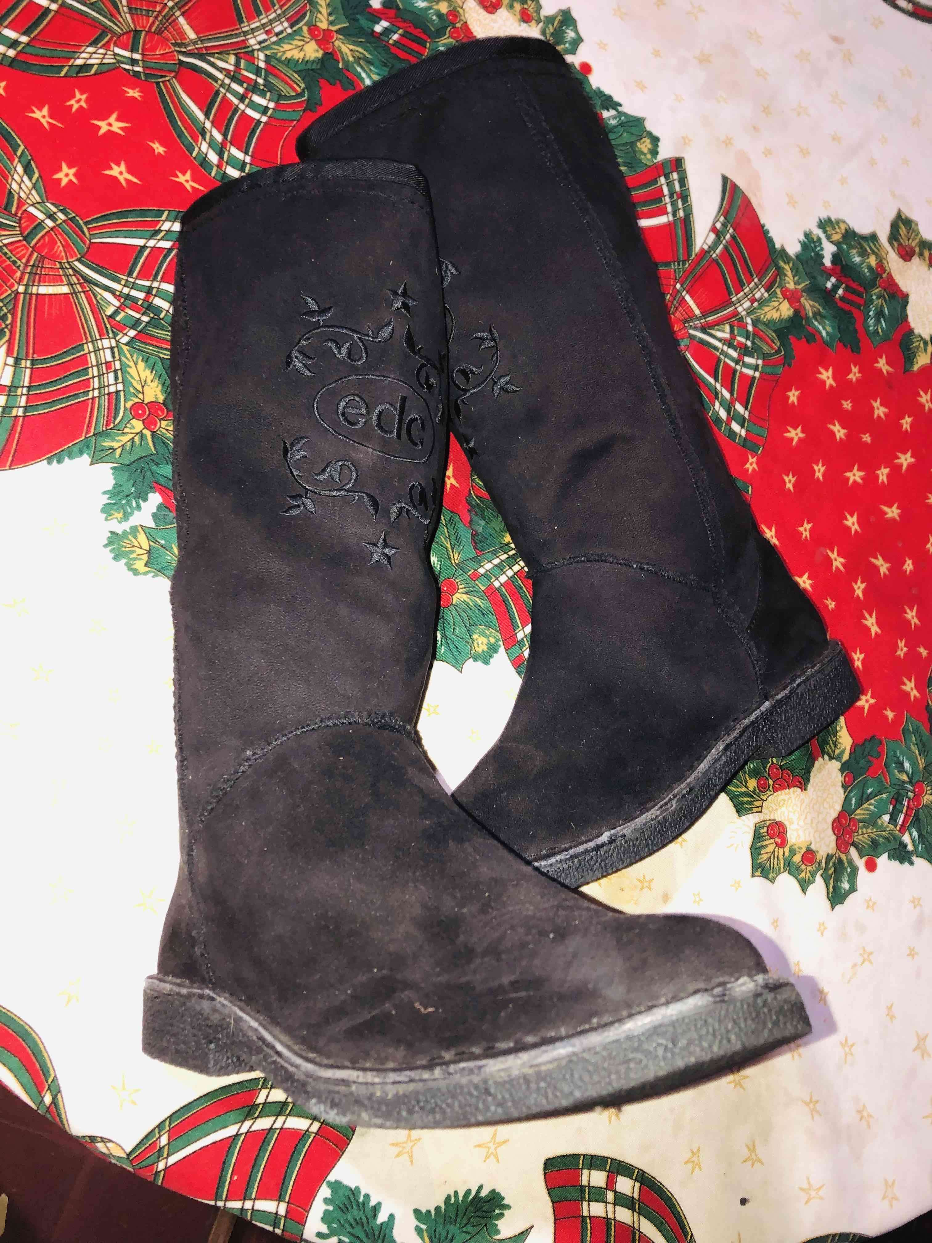 Botas altas negras de gamuza - miniatura 1