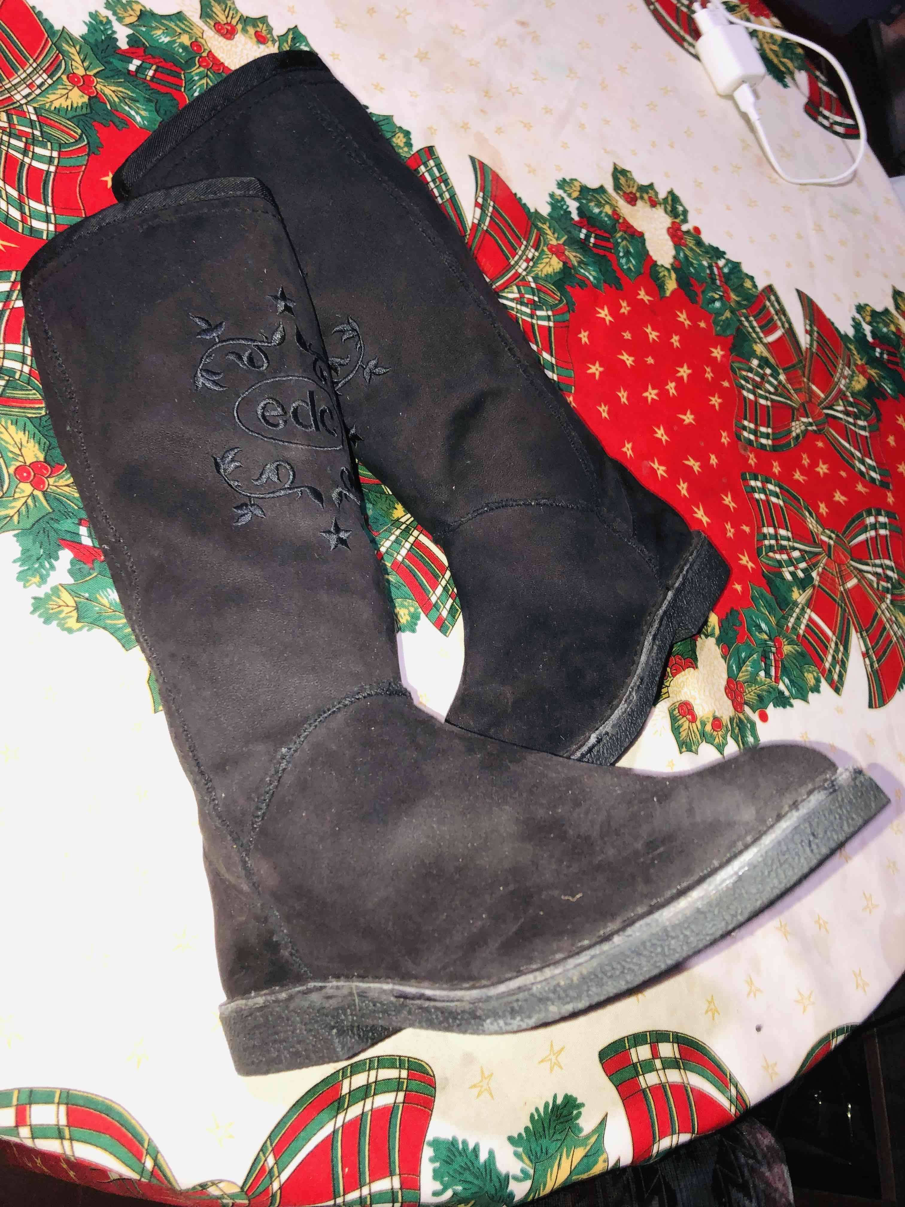 Botas altas negras de gamuza - miniatura 2