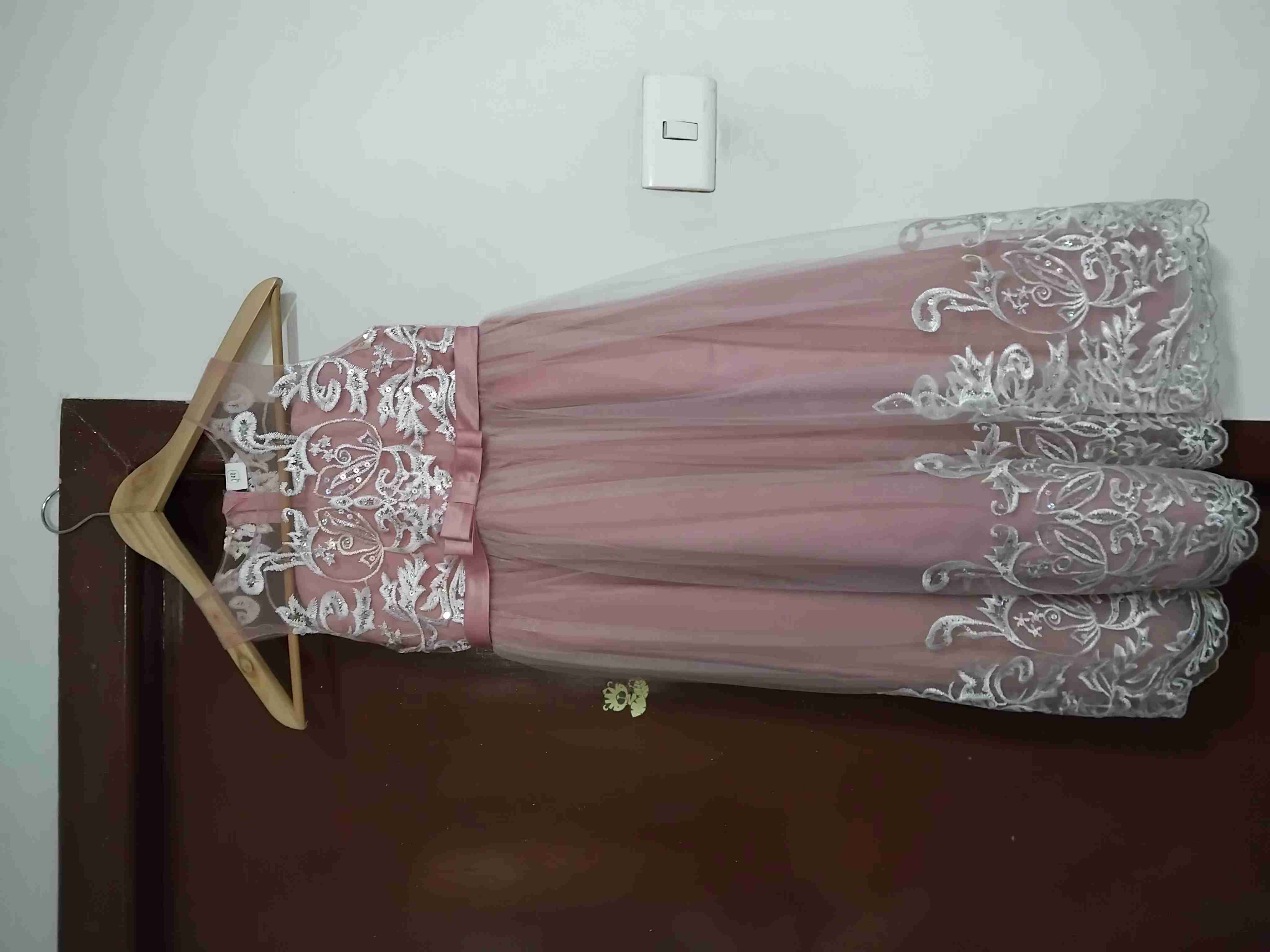 Vestido de fiesta infantil rosado - miniatura 1