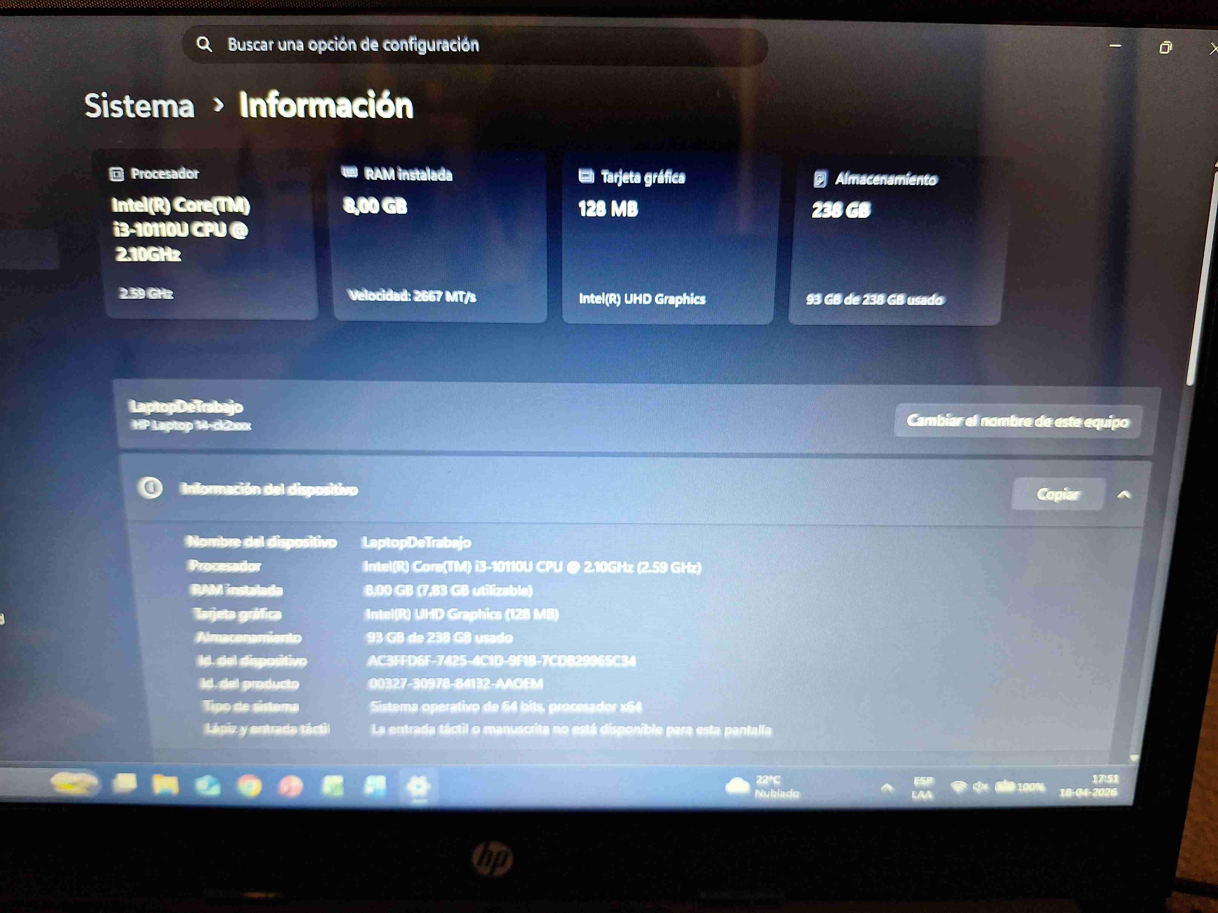 PC Notebook HP - 14-ck2091la (Mejorado) - miniatura 2