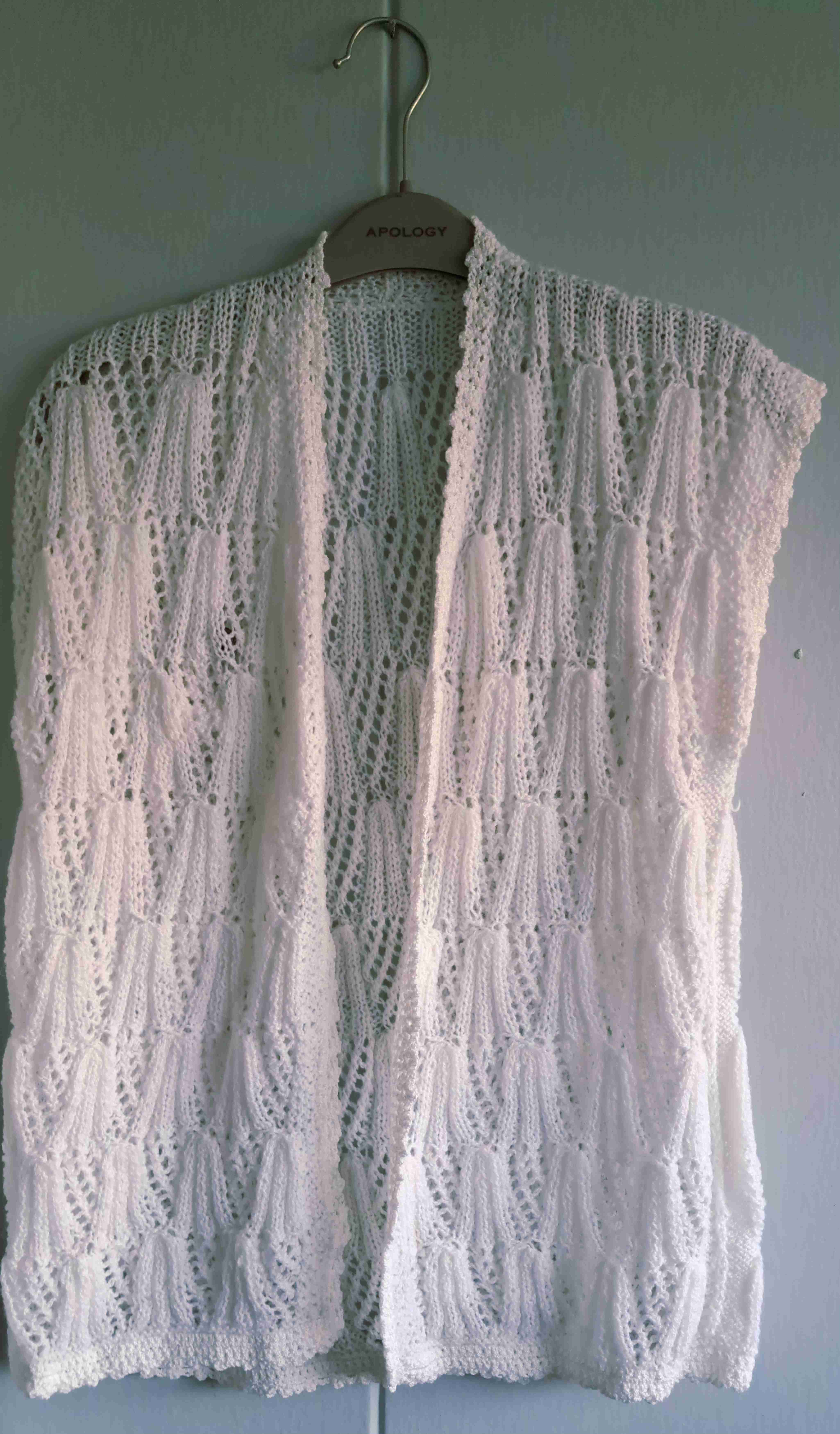 Chaleco abierto tejido blanco