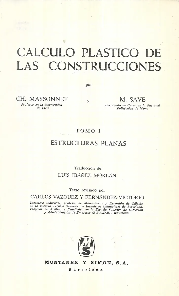 Libro Cálculo Plástico de las Construcciones - miniatura 2