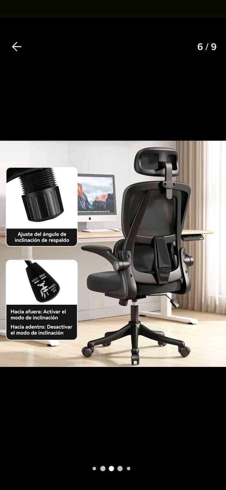 Silla de escritorio avanzada negra - miniatura 2