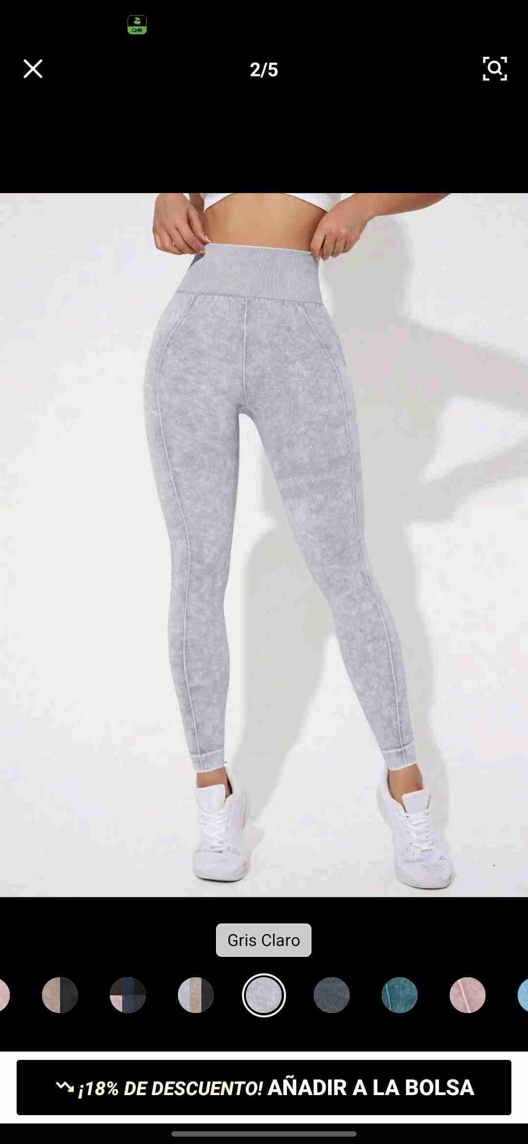 Leggings gris claro levantacola - miniatura 2