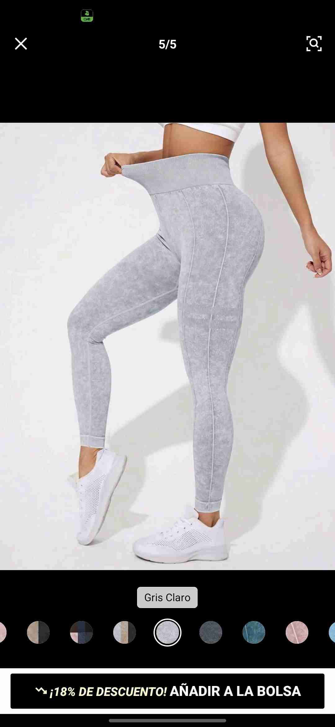 Leggings gris claro levantacola - miniatura 3