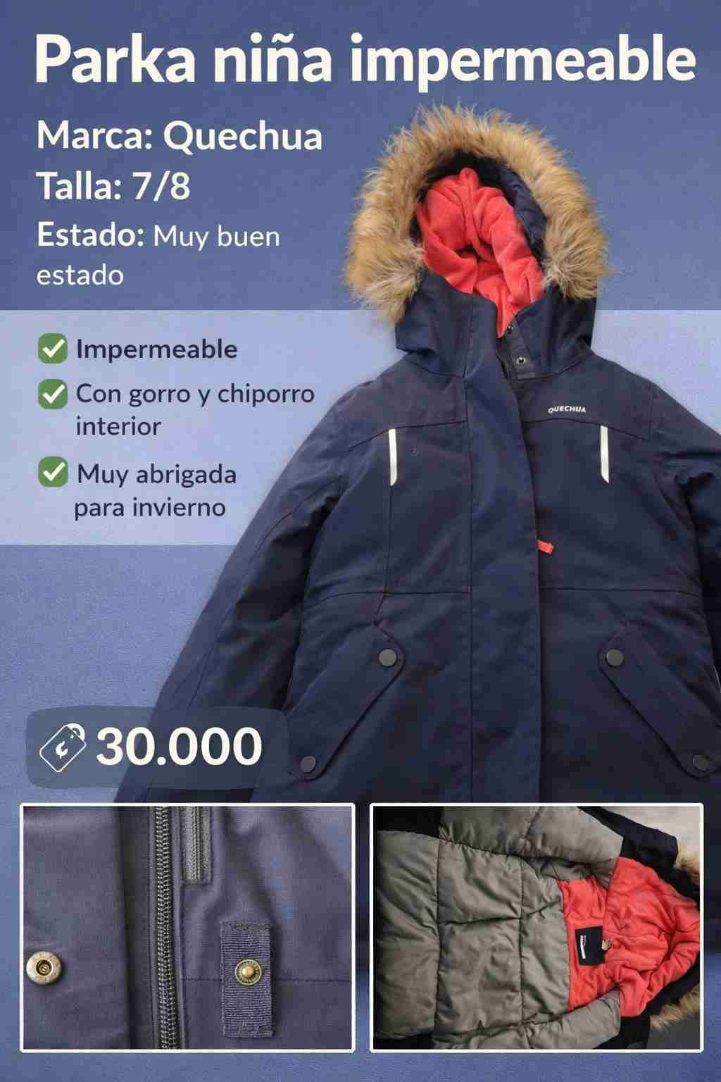 Parka niña impermeable Quechua