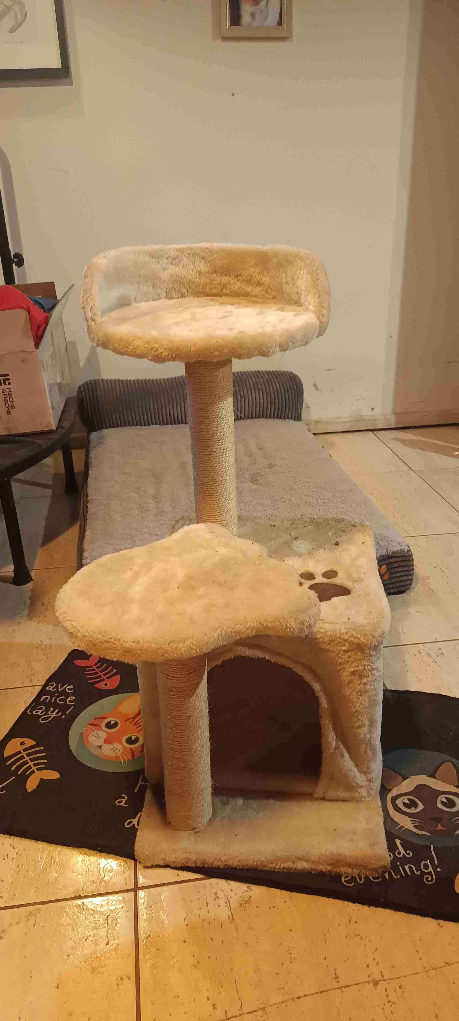 Rascador para gatos beige - miniatura 1