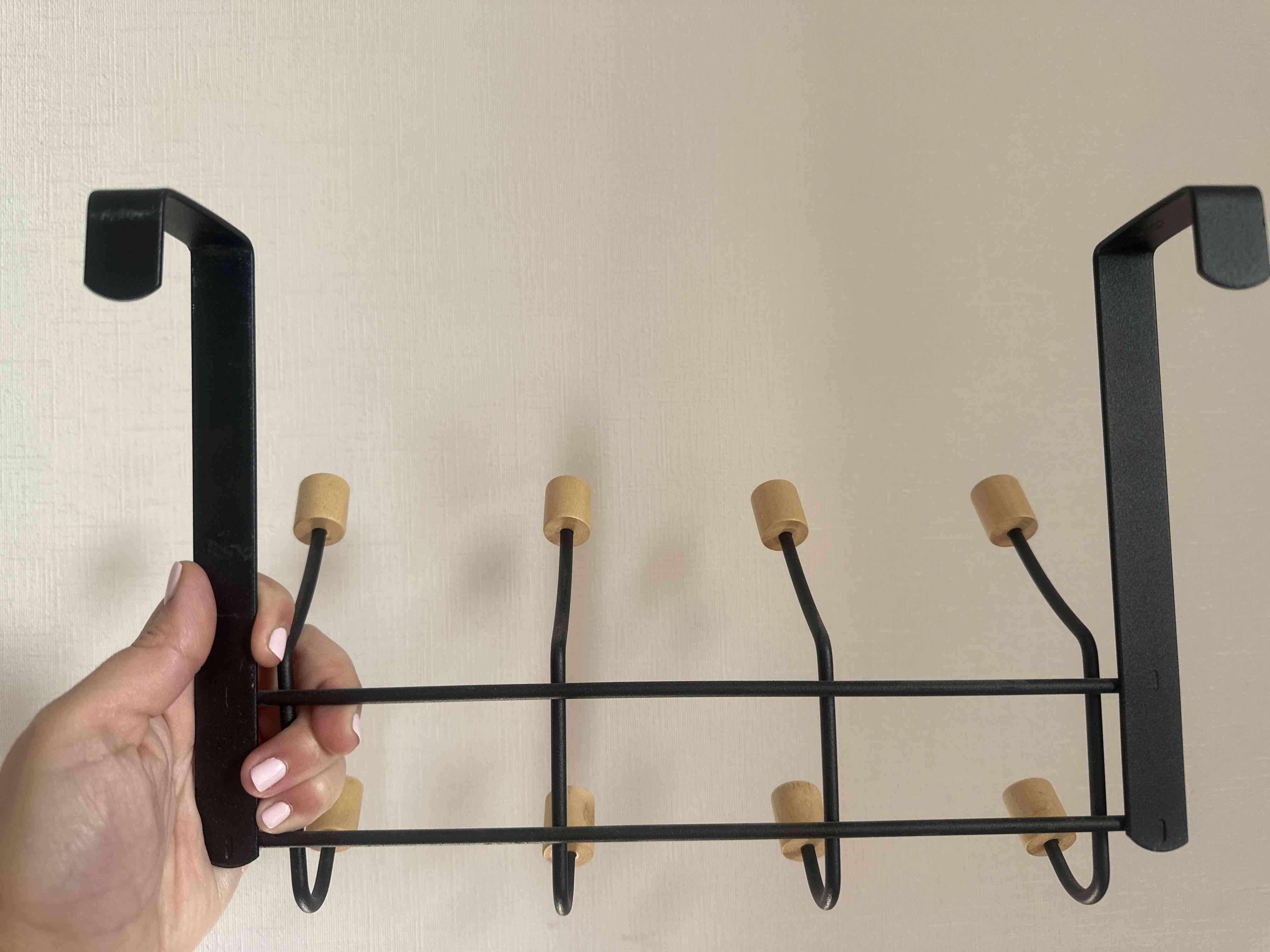 Perchero colgante de metal y madera - miniatura 2