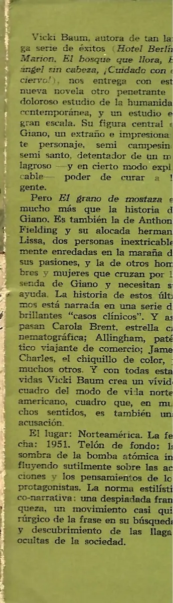 Libro El Grano De Mostaza / Vicki Baum - miniatura 3