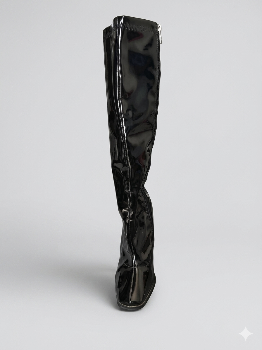 Botas altas negras de charol - miniatura 2