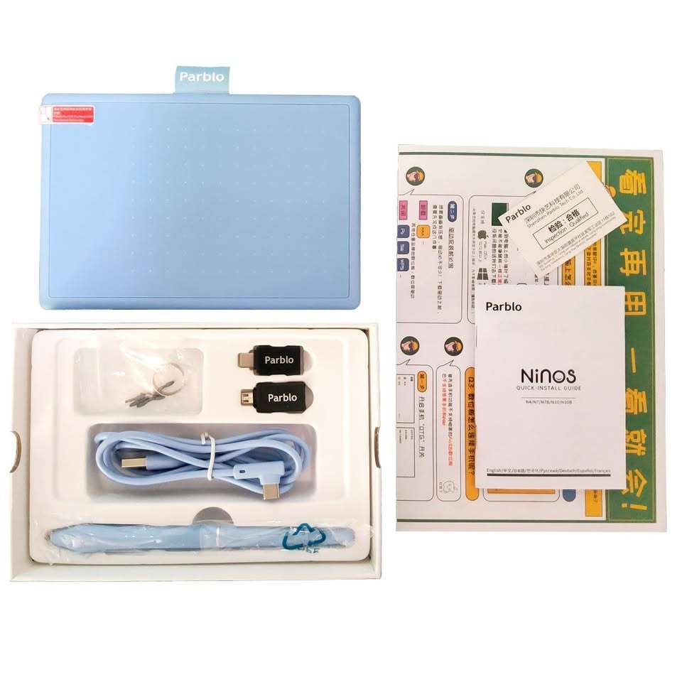 Tableta Gráfica Parblo Ninos N4 Celeste - miniatura 1